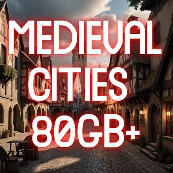 ENORME pacchetto di file STL di una città medievale! Costruisci la scena medievale dei tuoi sogni! (Terreno) (STL) (File digitali)