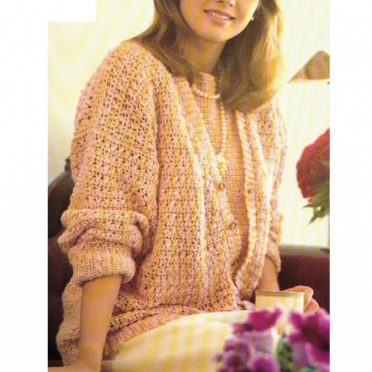 SCHEMA CARDIGAN ALL'UNCINETTO, Schema cardigan all'uncinetto facile, Schema pullover, Schema maglione all'uncinetto, Schema cardigan da donna, pdf