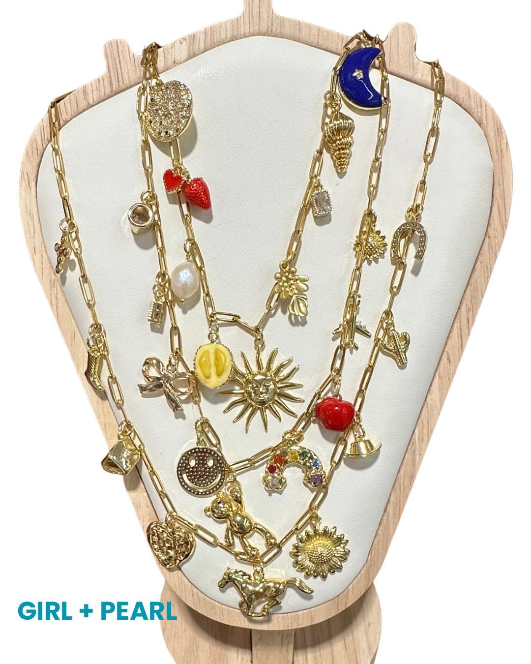 Collana con ciondolo personalizzabile, collana con ciondolo personalizzata, crea la tua, collana con ciondolo multiplo, collana con ciondolo in stile