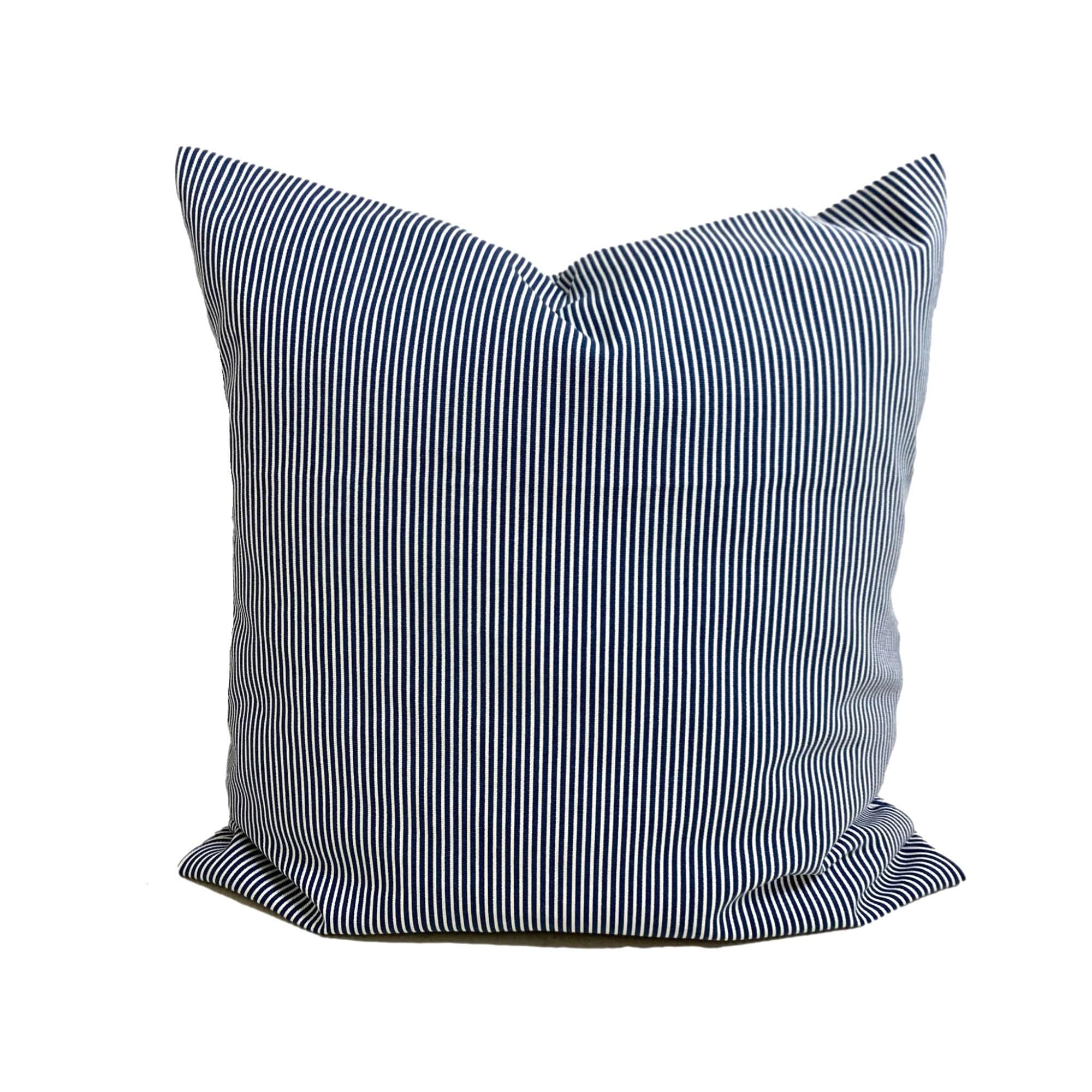 Federa per cuscino con fodera blu, federe per cuscino da tiro in stile fattoria blu per cuscini da 20x20, 18x18, 16x16, cuscini a righe blu Oxford di