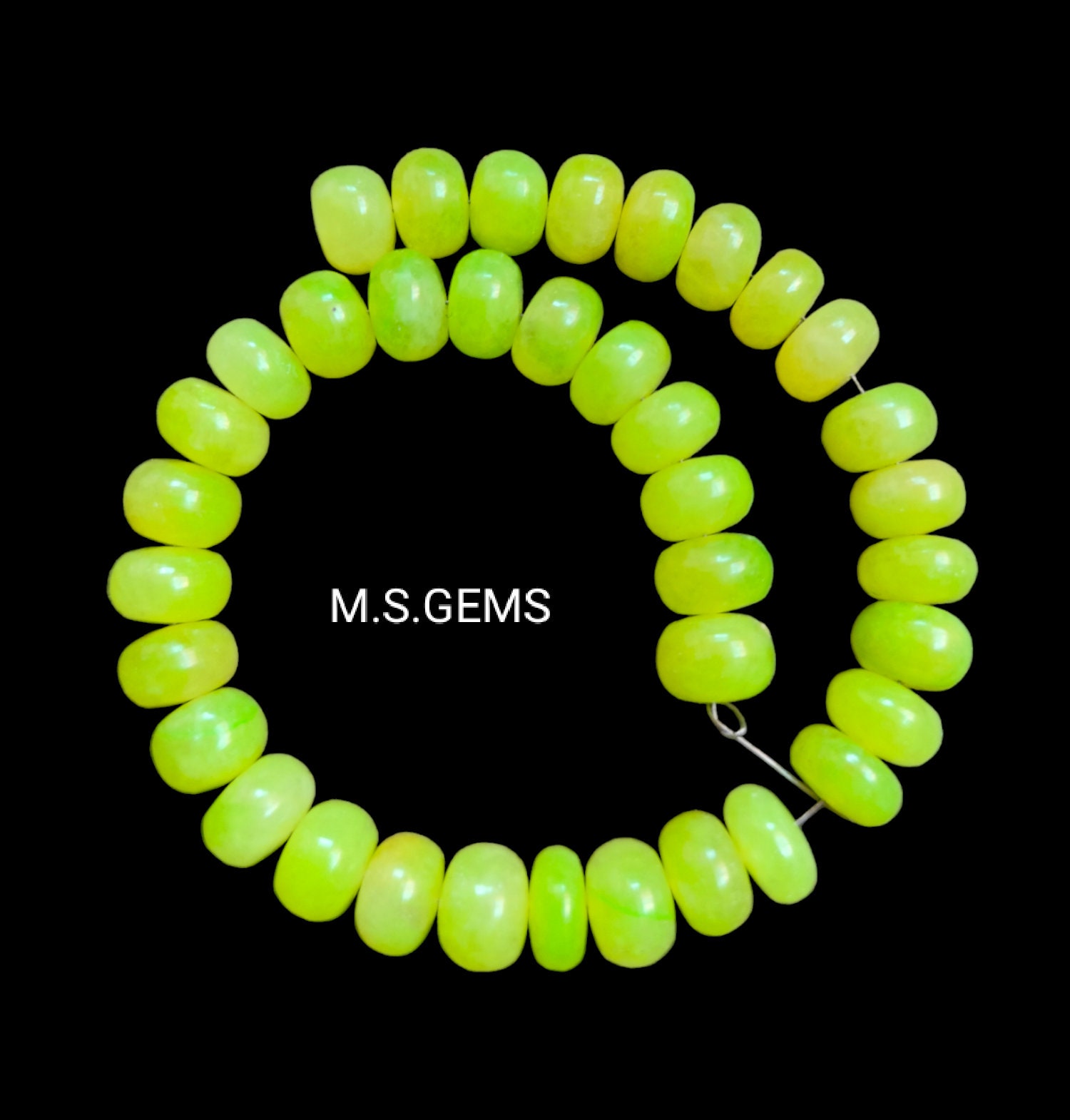 Perline Rondelle lisce in calcedonio peridoto naturale, perline Rondelle lisce in calcedonio peruviano, perline rondelle in calcedonio, pietra prezios
