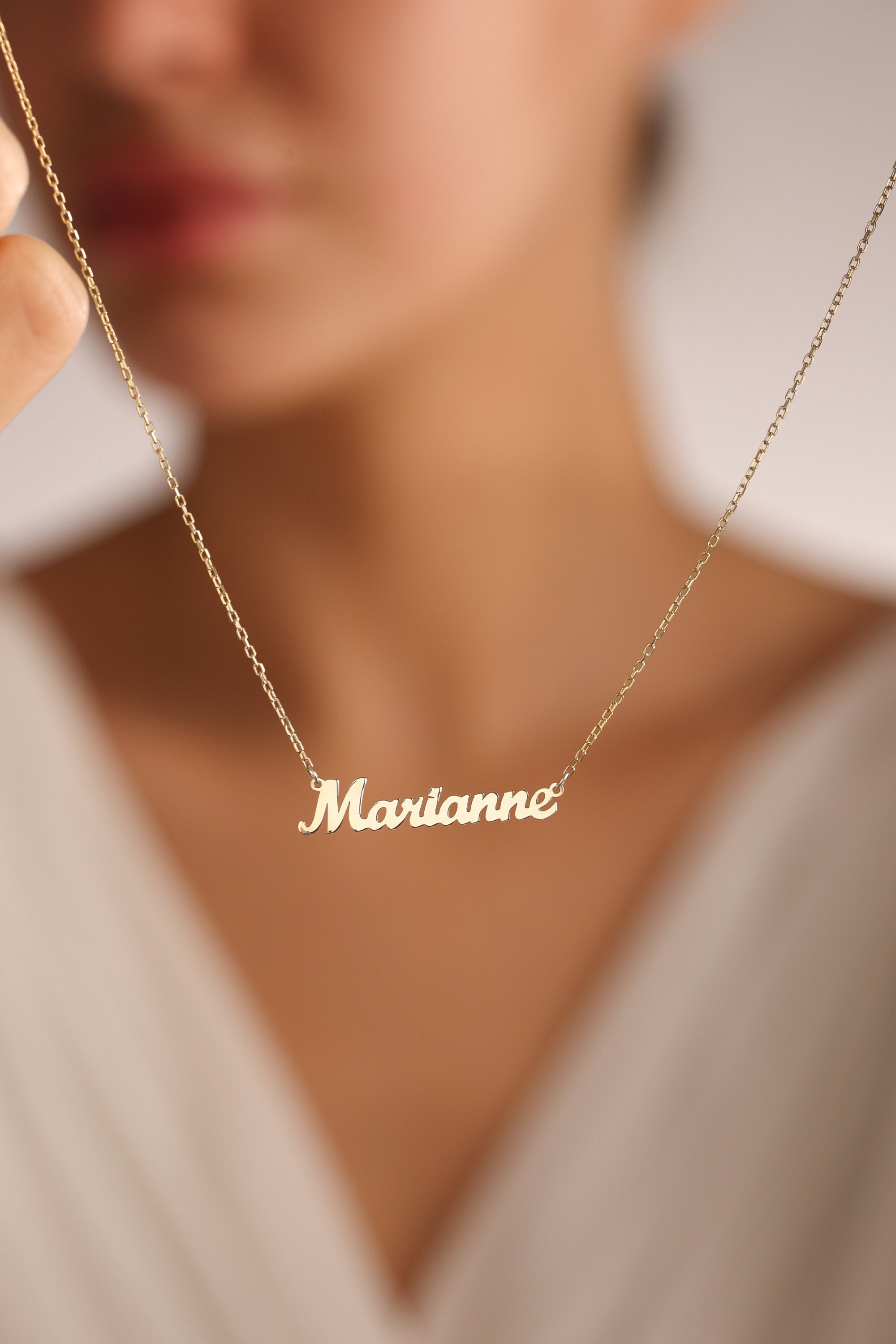 Collana con nome in oro massiccio 14k, collana con nome personalizzato, collana con nome in oro, gioielli personalizzati, regali personalizzati, regal