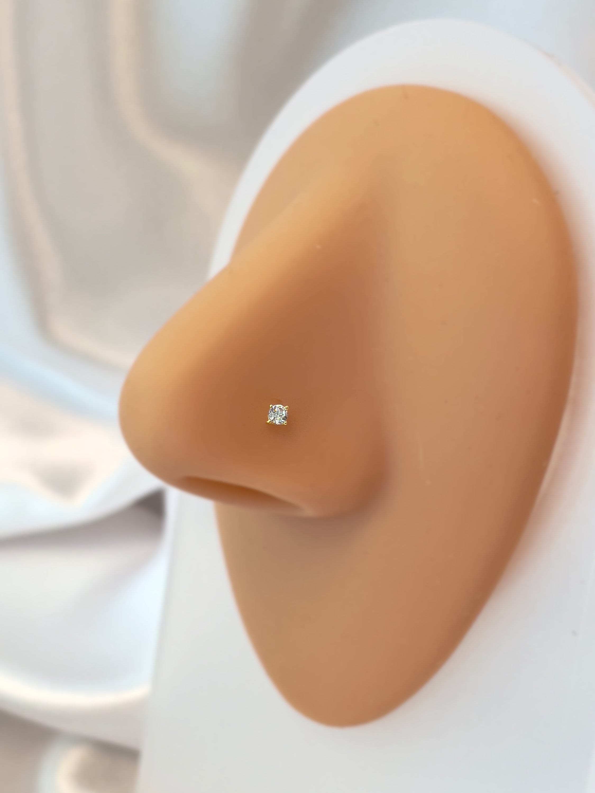 Piercing al naso in argento sterling | Piercing al naso piccolo | Piercing al naso a forma di L | Piercing al naso mini | Piercing al naso piccolo con
