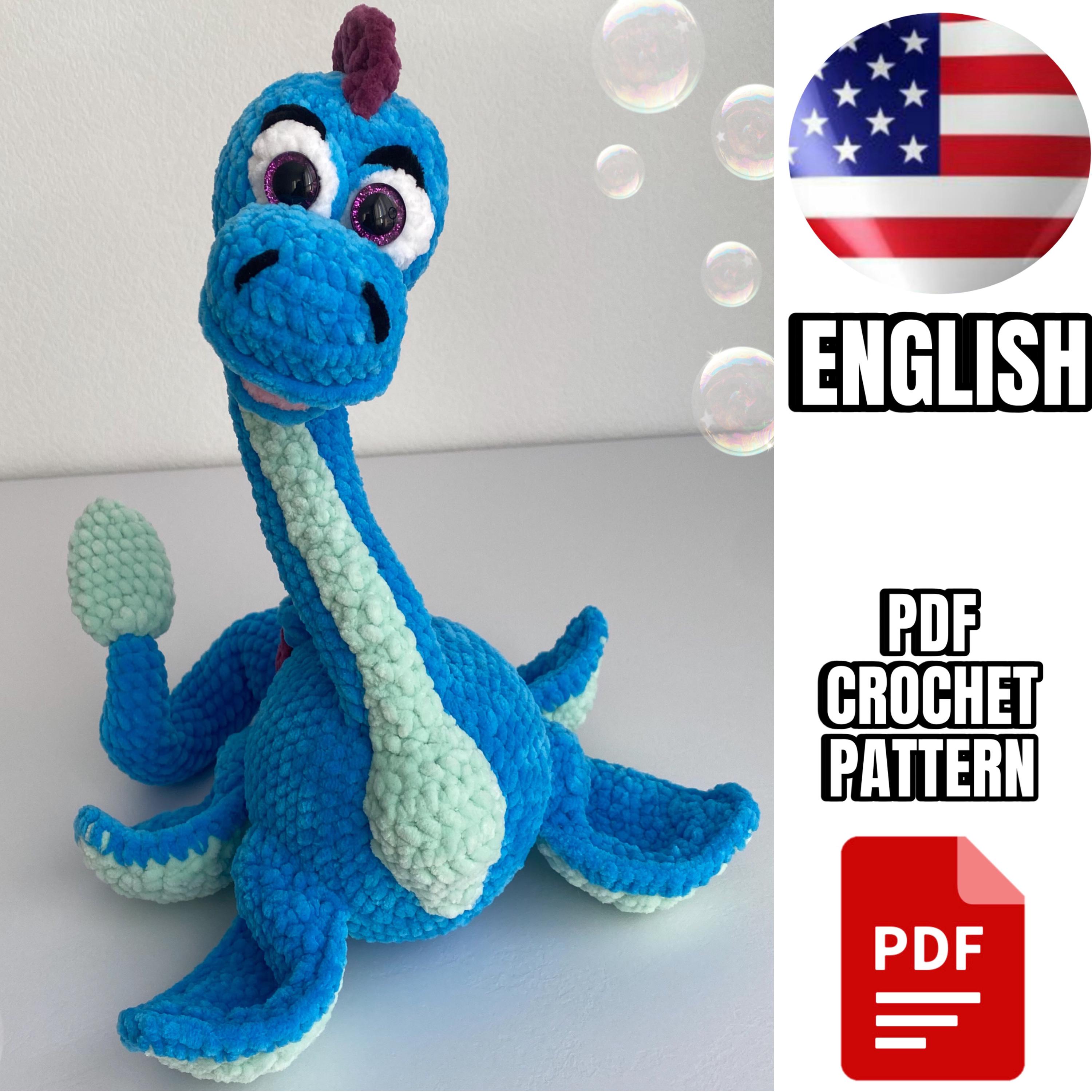 Schema all'uncinetto per dinosauri / Schema amigurumi PDF / Schema all'uncinetto per dinosauri Plesiosauro in inglese PDF / Schema amigurumi per dinos