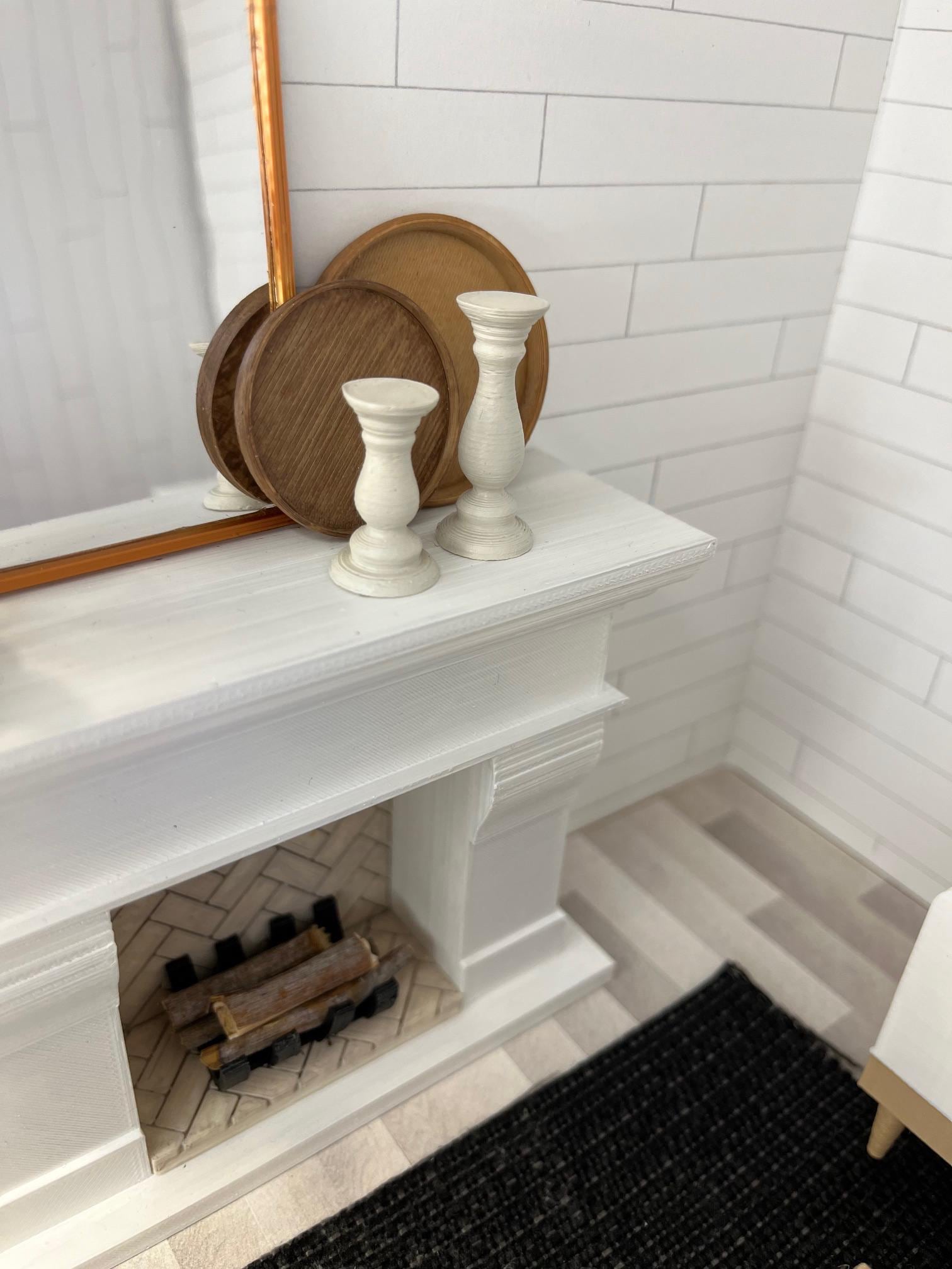 SOLO file digitale 3D Portacandele in scala 1:12, decorazioni per case delle bambole, file di stampa digitale STL e OBJ