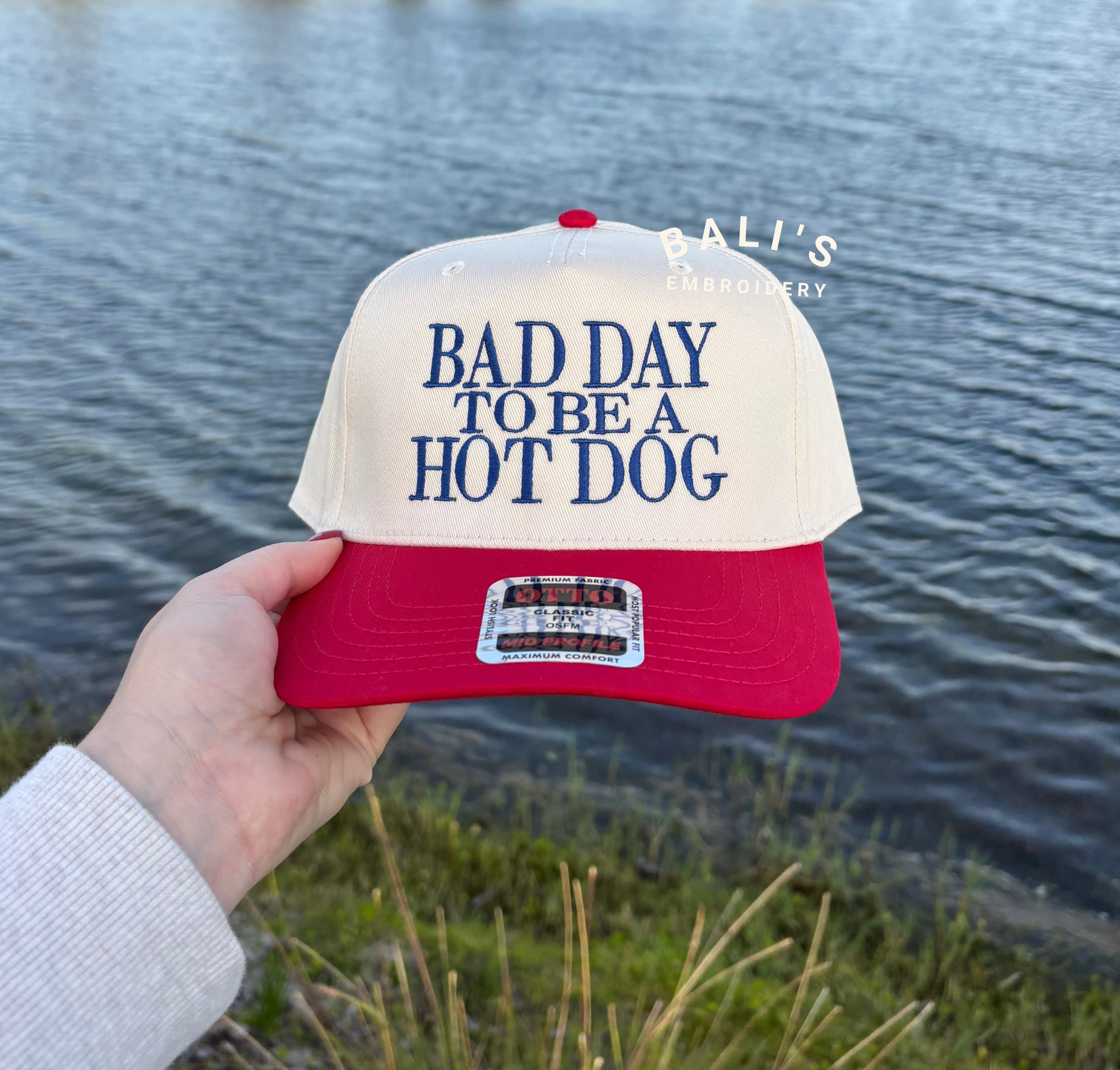 "Cappello da camionista ricamato \"Bad Day To Be a Hot Dog\", cappello da baseball, cappello estivo, divertente cappello da camionista alla moda, cappell"