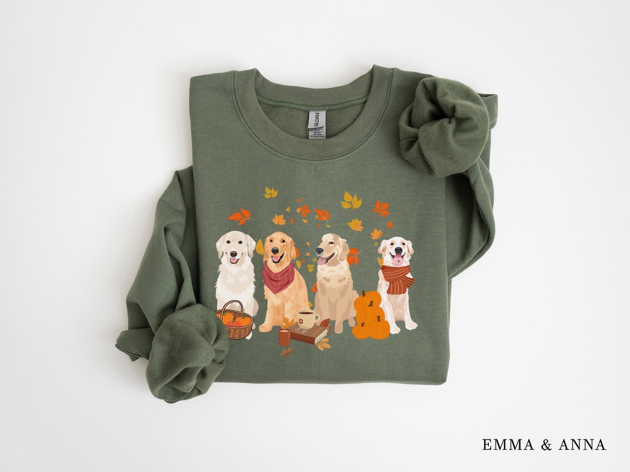 Felpa autunnale Golden Retriever, maglietta da donna Golden Retriever, regalo del Ringraziamento Golden Retriever, mamma Golden Retriever, maglietta a