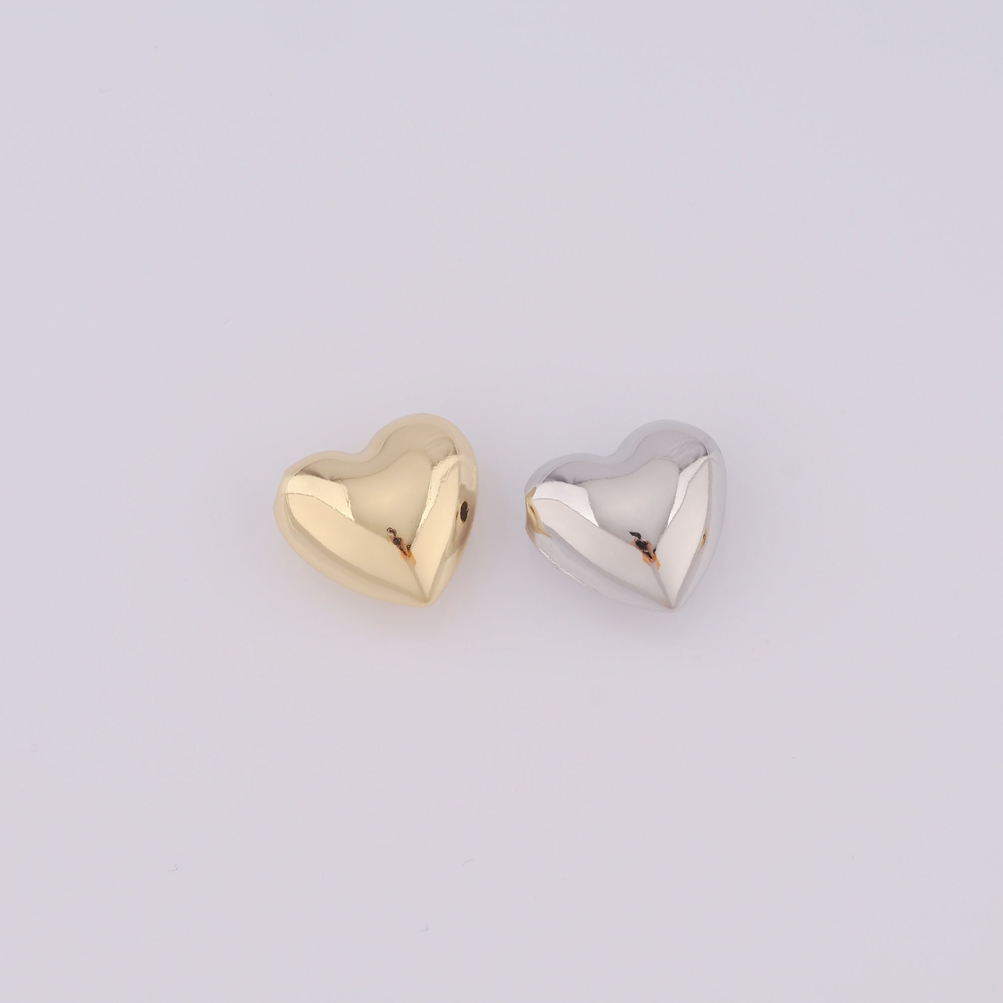 Perline distanziatrici a forma di cuore in oro, perline a forma di cuore riempite in oro 18 carati, perline a forma di cuore per la creazione di gioie