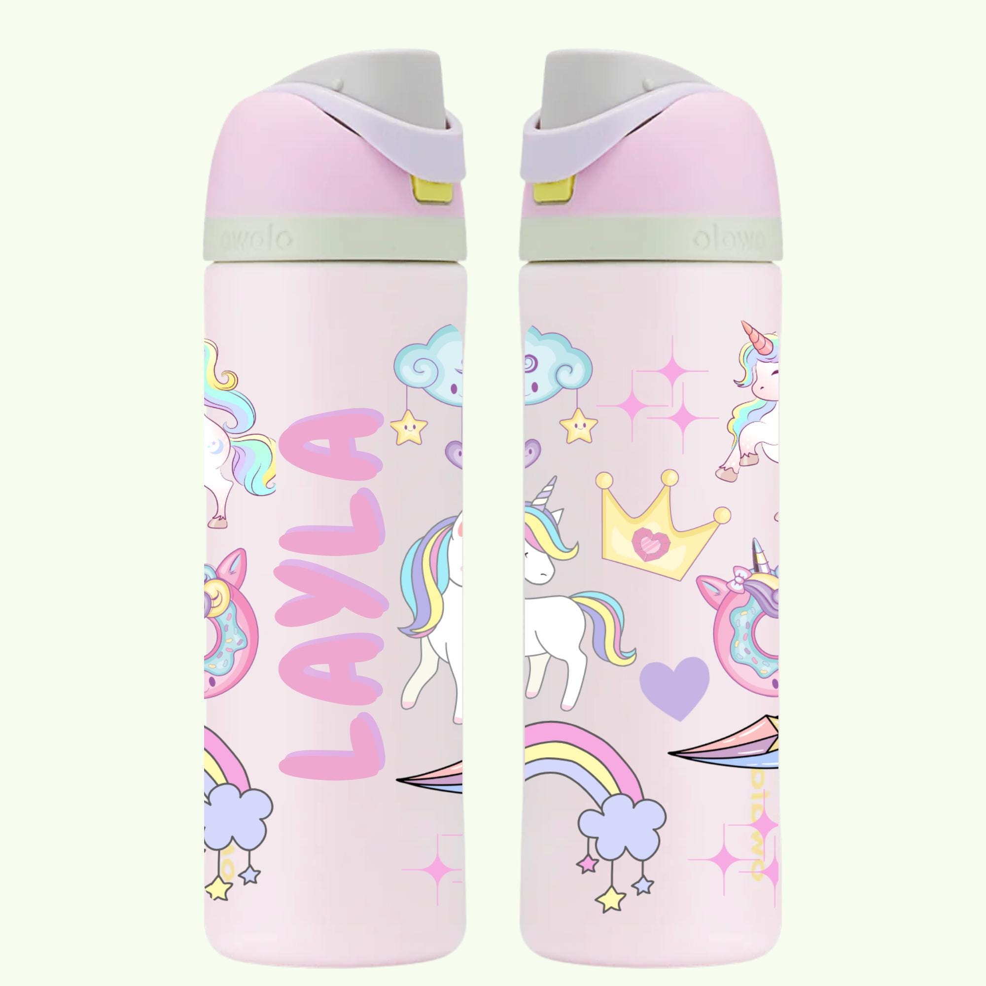 Borraccia per bambini Owala personalizzata da 24 once, bicchiere per bambini con nome, bicchiere Owala personalizzato per bambini, graziosa borraccia