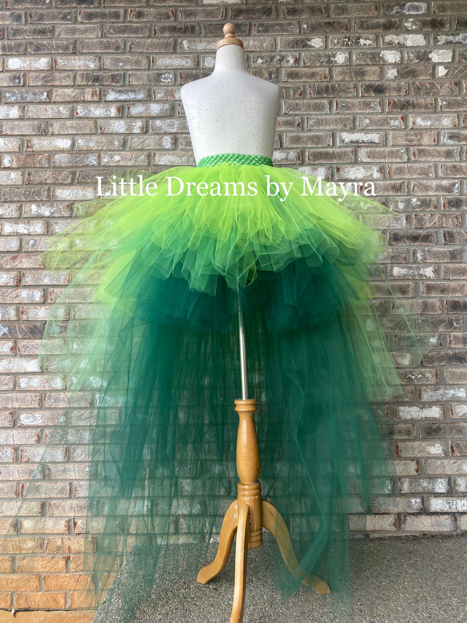 Gonna tutù alta e bassa, gonna tutù verde, tutù per bambini, tutù per bambine, gonna tutù di San Patrizio, costume da folletto, gonna tutù da folletto