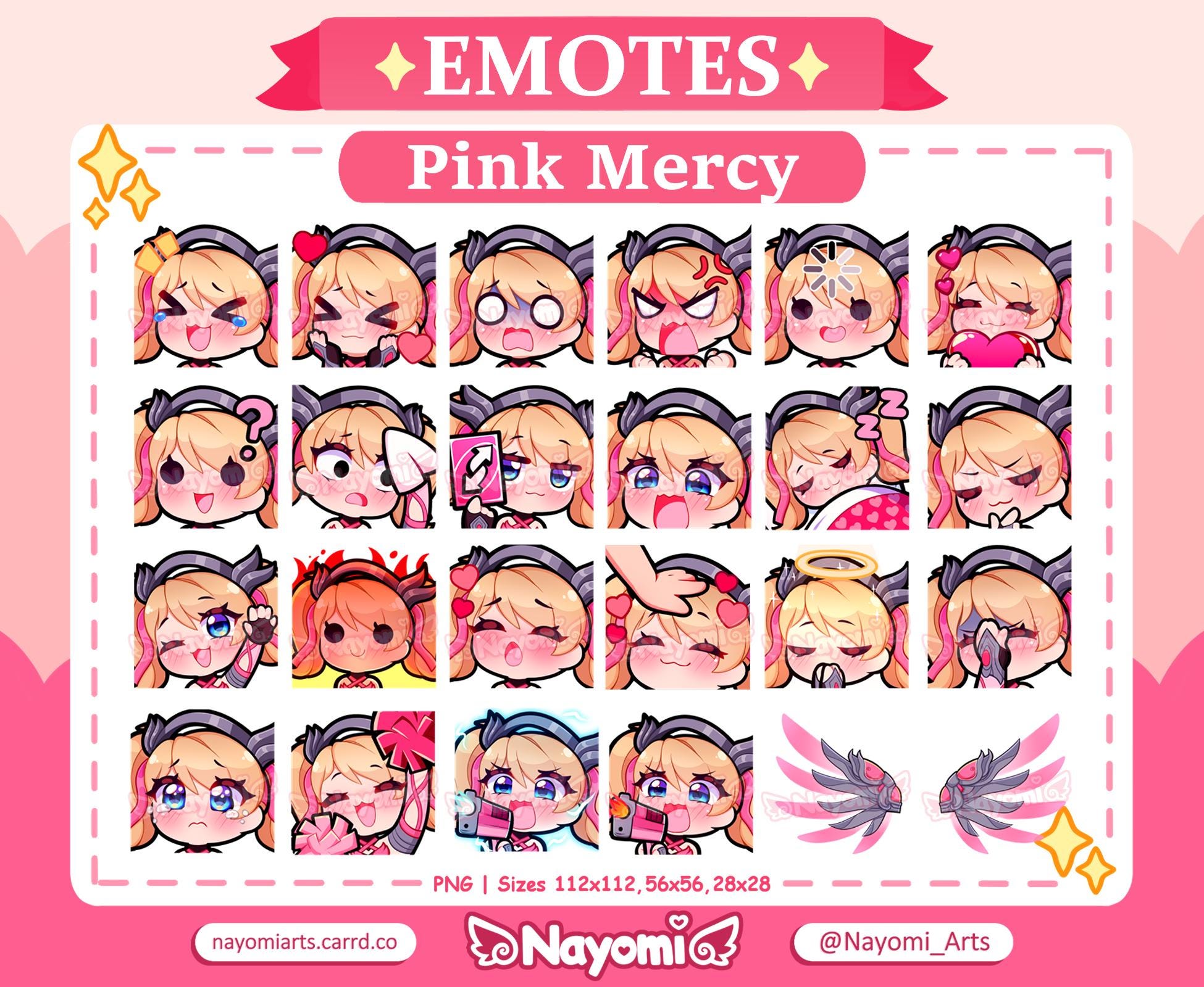 Overwatch 2 / Emote Pink Mercy 23 / Pacchetto completo / Mercy Overwatch / Emote Pink Mercy / Emote Overwatch / Emote per Twitch e Discord