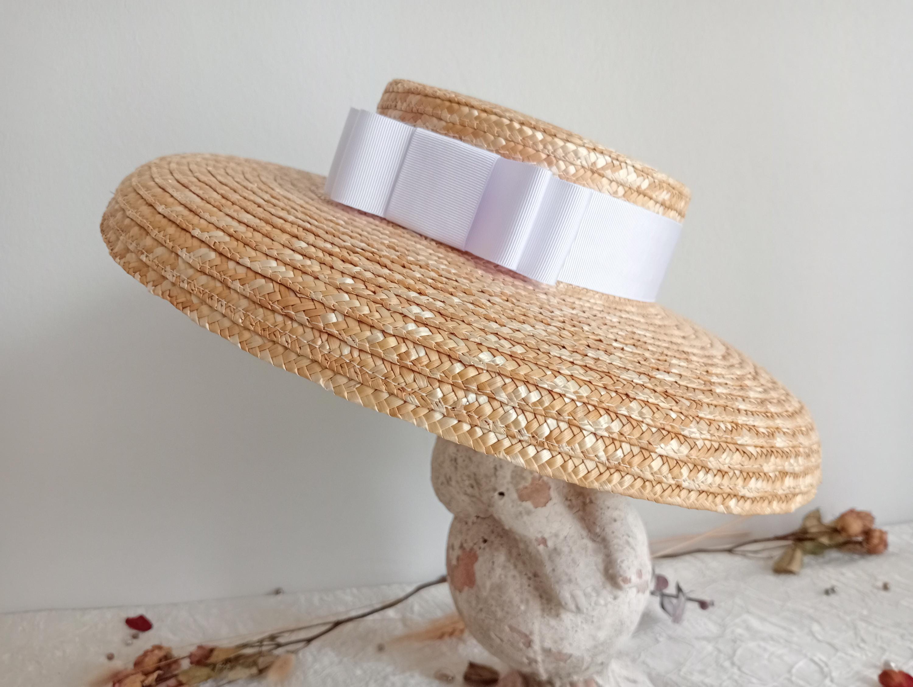 Cappello da sole in paglia naturale, cappello da sole in paglia estivo, cappello da sole in paglia formale, cappello da sposa, cappello da sole in pag
