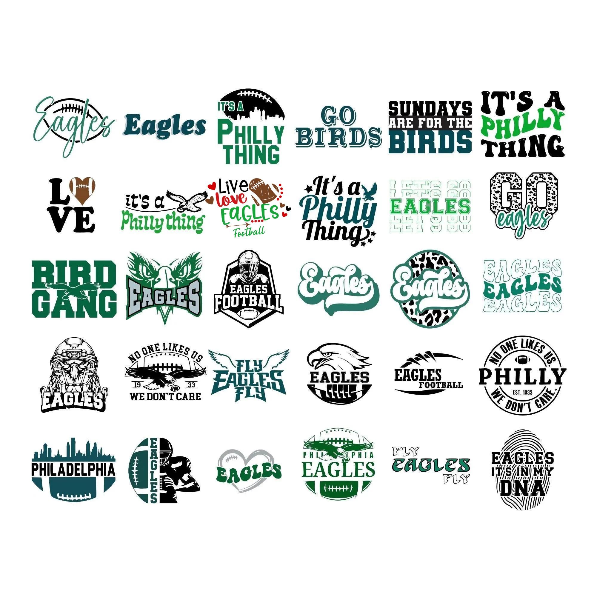 Eagles SVG, pacchetto di 30 Eagles SVG, file di taglio Eagles, Eagles Cricut, file SVG Eagles per maglietta, amore, regalo, compleanno, sagoma Eagles,