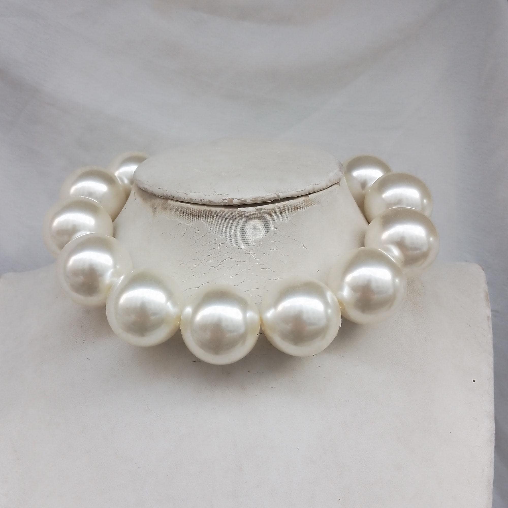 Collana di perle da 25 mm, collana di perle, collana da sposa, collana girocollo, collana di perle di plastica, collana di perle leggere, collana di p