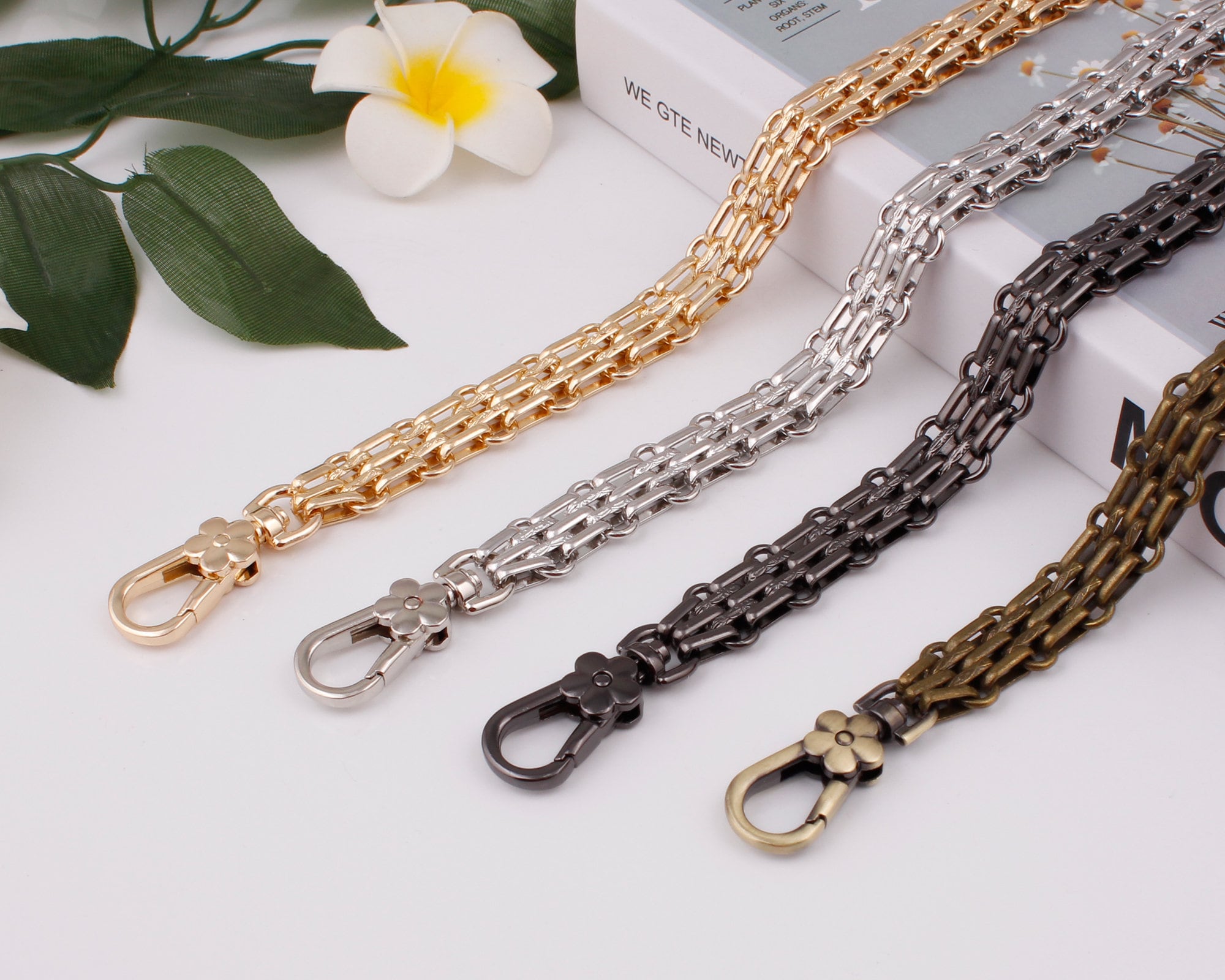 17mm di larghezza e 30-120 cm lunghezza catena borsa in metallo catena borsa a catena borsa di ricambio catena di sostituzione catena di maniglia fai-