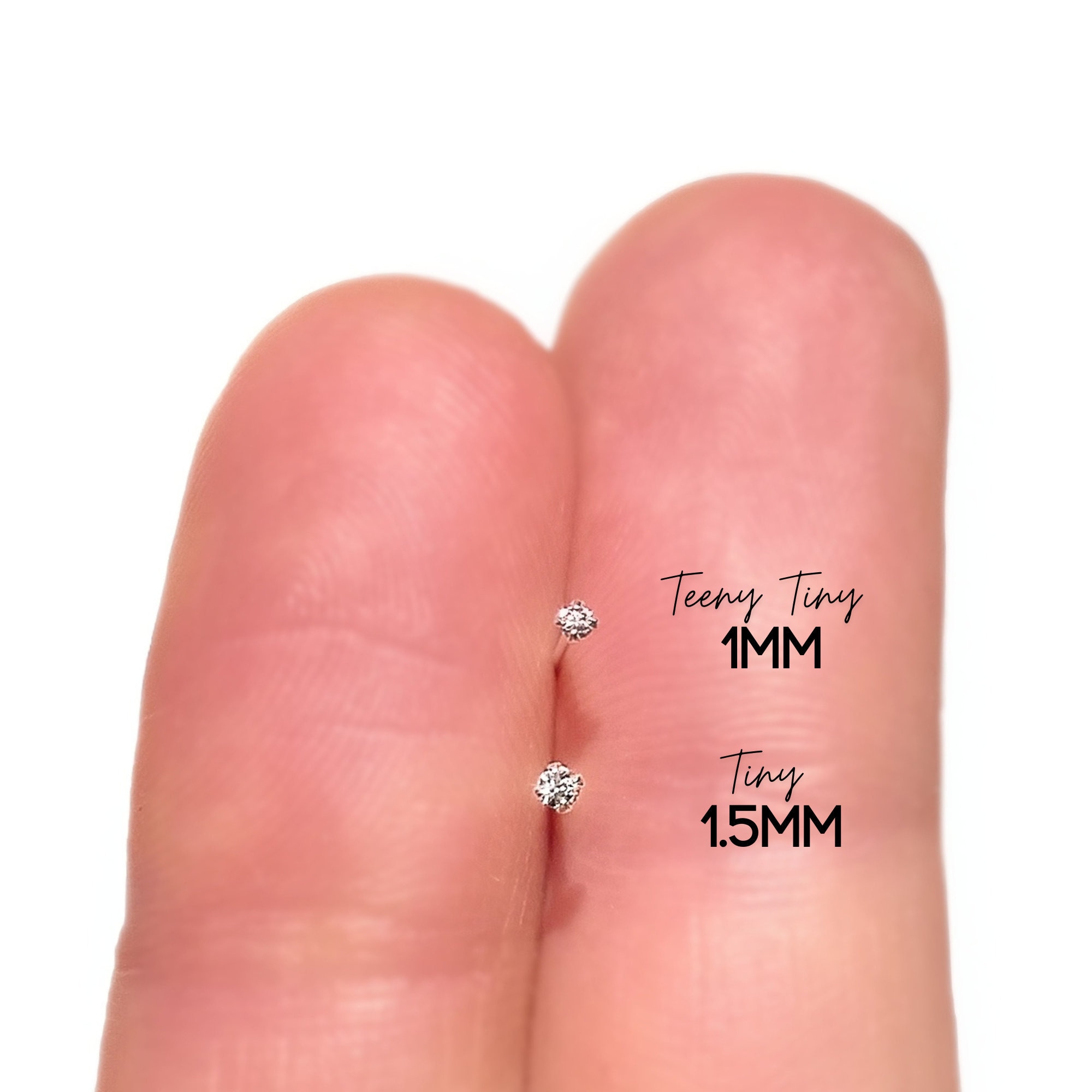 TEENY Piercing al naso in argento Piercing al naso in zirconi Piercing al naso semplice Piercing al naso delicato Piercing al naso piccolo Piercing al