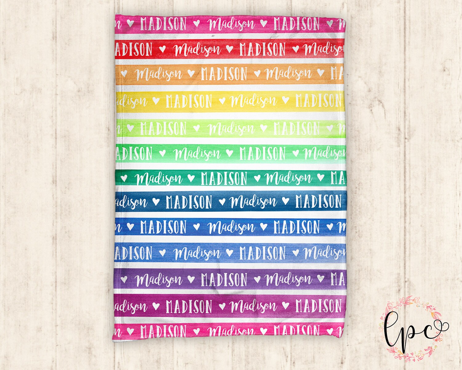 Coperta personalizzata con nome per neonato - Coperta arcobaleno per neonato - Coperta con motivo a nome - Coperta personalizzata per neonato - Regalo