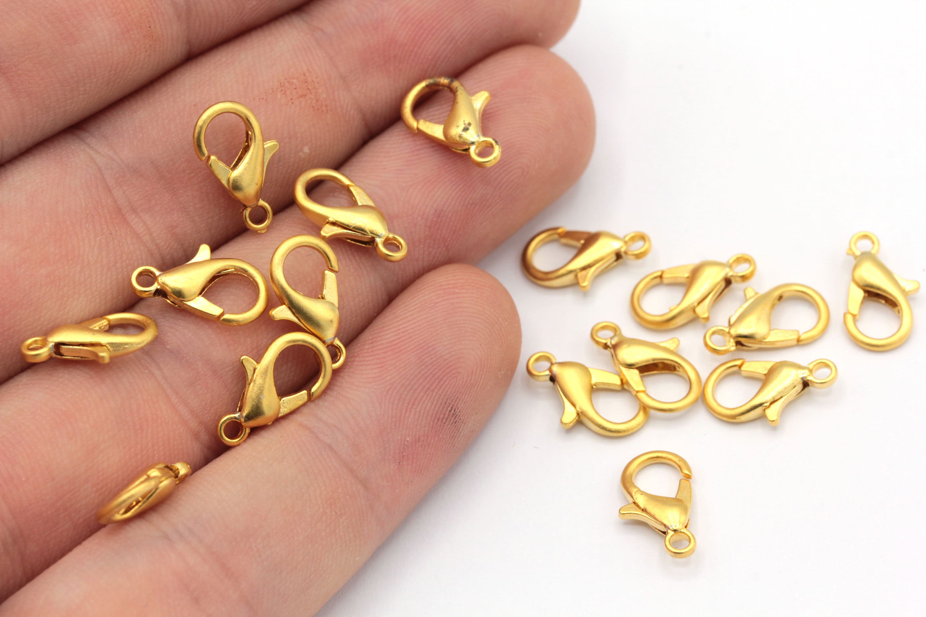 10 pezzi 12 mm Chiusure a moschettone in oro opaco, Chiusure a griffe, Chiusure a moschettone, Connettore a catena, Chiusura per gioielli, Accessori p