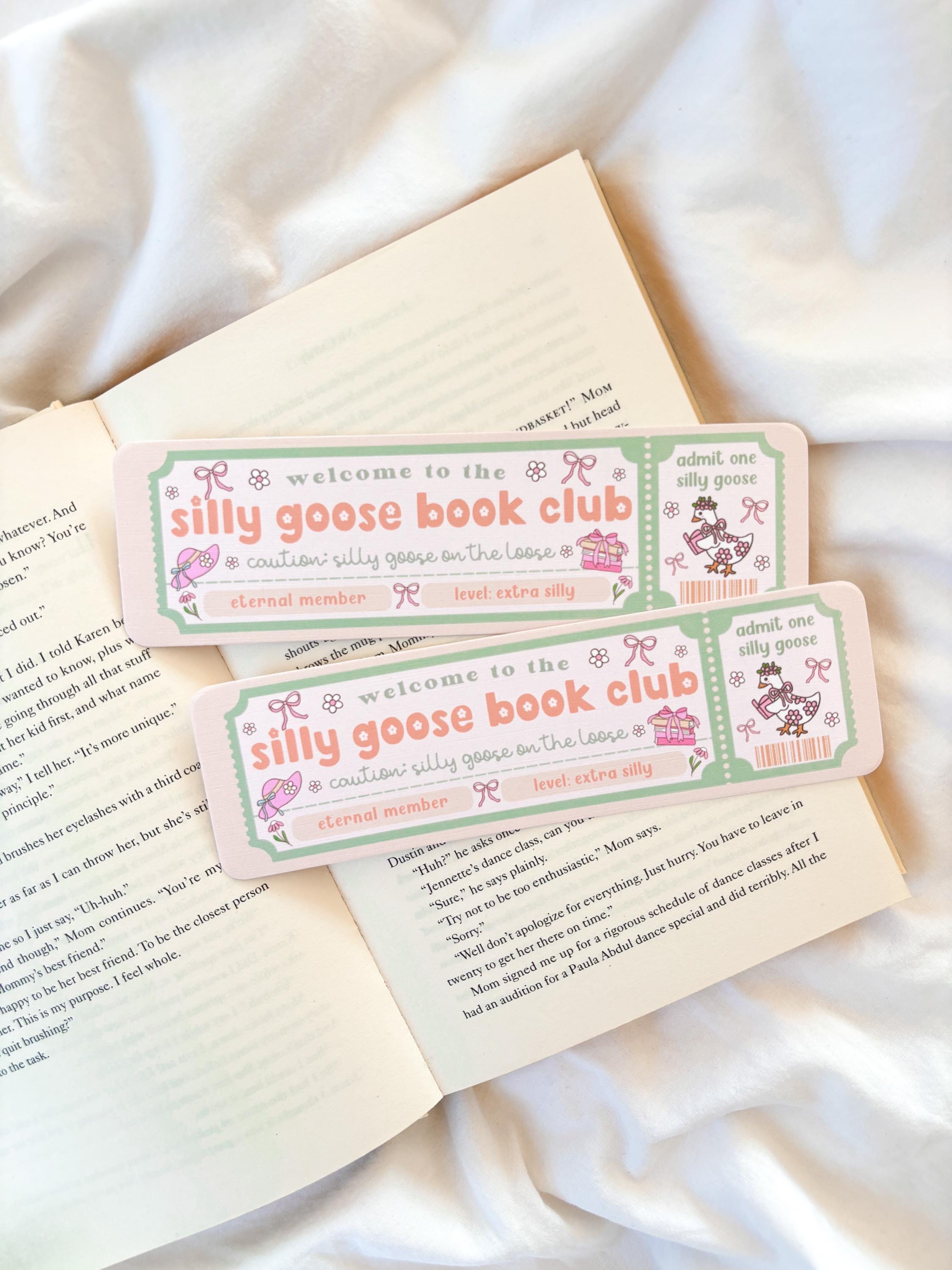 Segnalibro del club del libro di Silly Goose / Ammettilo / Segnalibro di Silly Goose / Booktok / Segnalibro femminile / Silly Goose in libertà / Segna