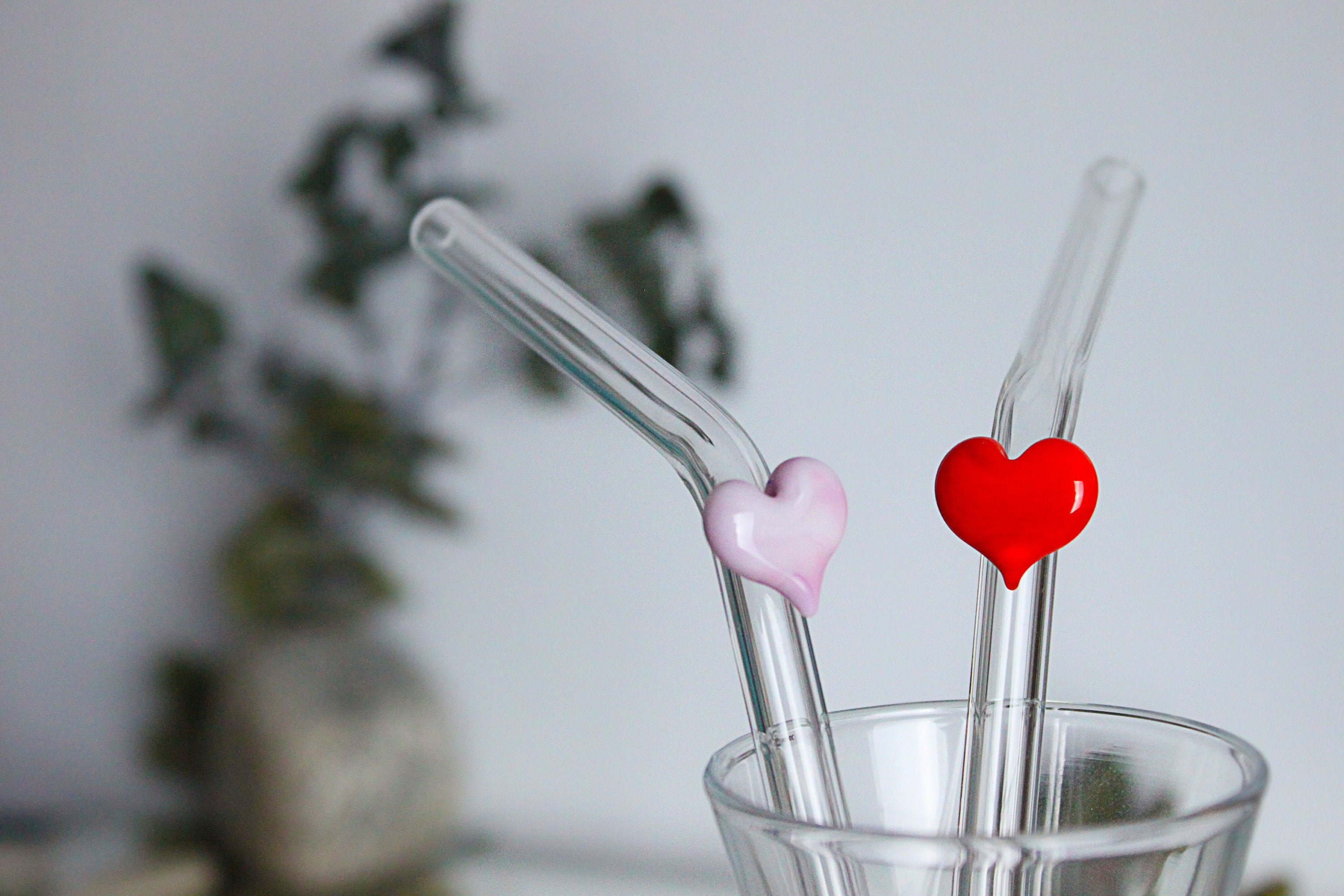 cannuccia per frullati con cuore in vetro, cannuccia per cocktail, cannucce in vetro, cocktail, cannucce riutilizzabili, cannucce per bere, bicchieri,