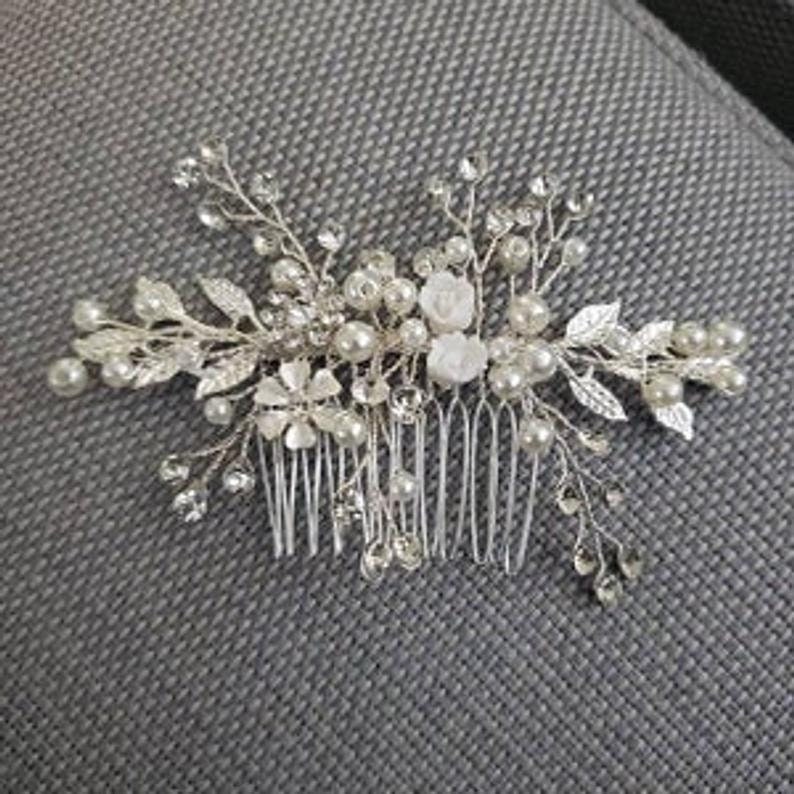 Pettine per capelli da sposa floreale Pettine per capelli da sposa con perle Pettine per capelli da sposa Pettine per capelli con perle Pettine per ca
