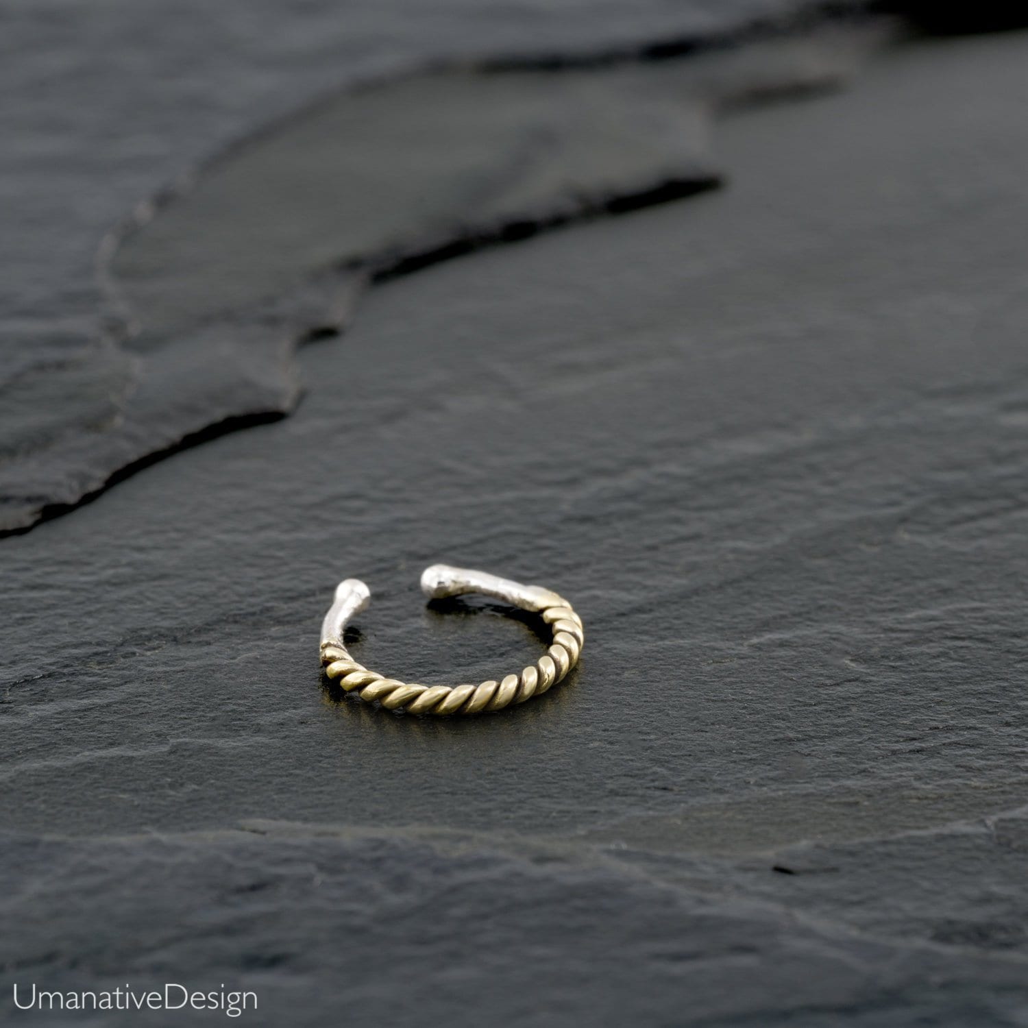 Anello finto per setto nasale con filo intrecciato per naso non forato, anello finto per setto nasale, piercing finto per naso, piercing finto, anello