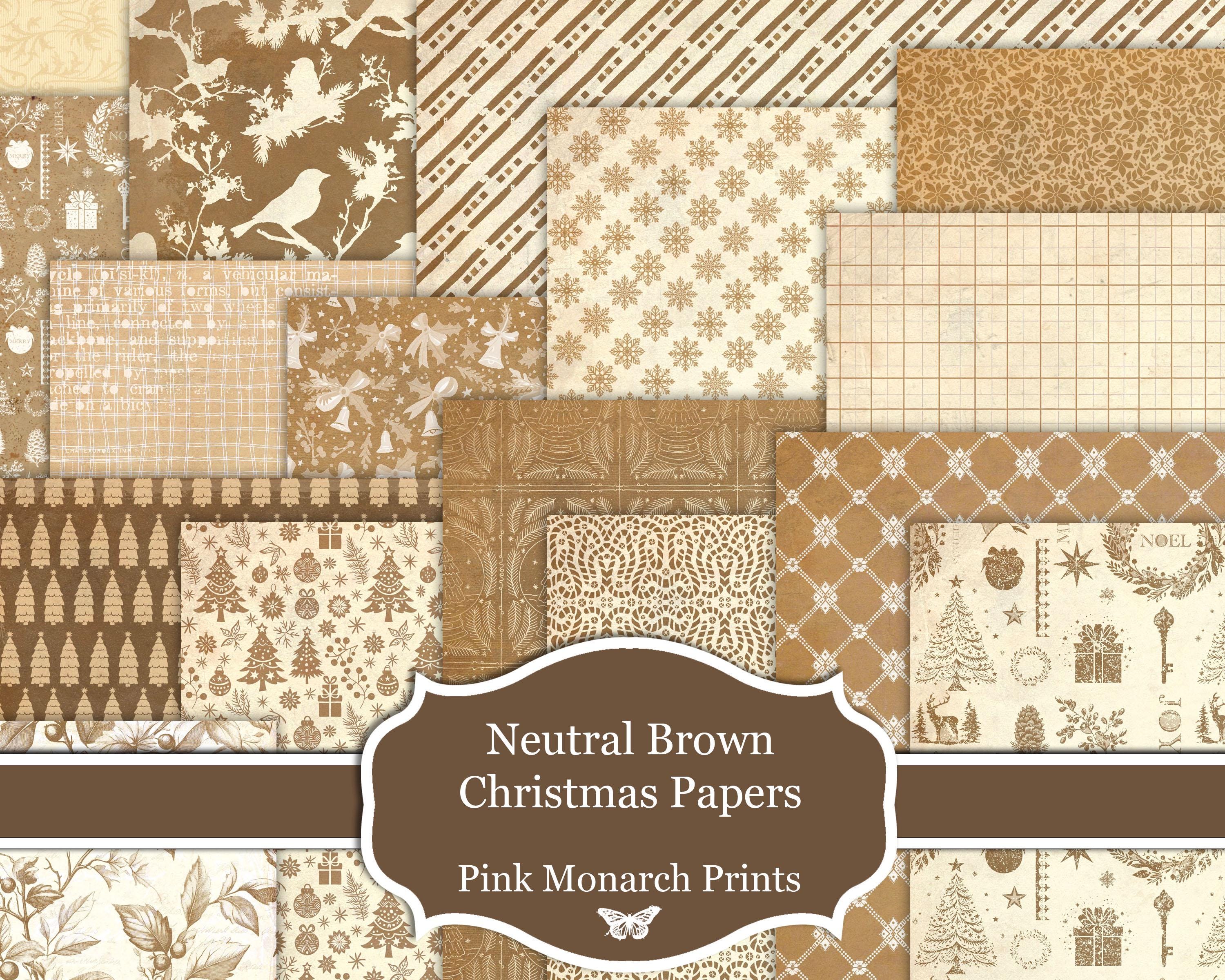 Carta natalizia marrone neutro, carta stampabile, diario spazzatura digitale, diario spazzatura di Natale, kit diario spazzatura, diario spazzatura in