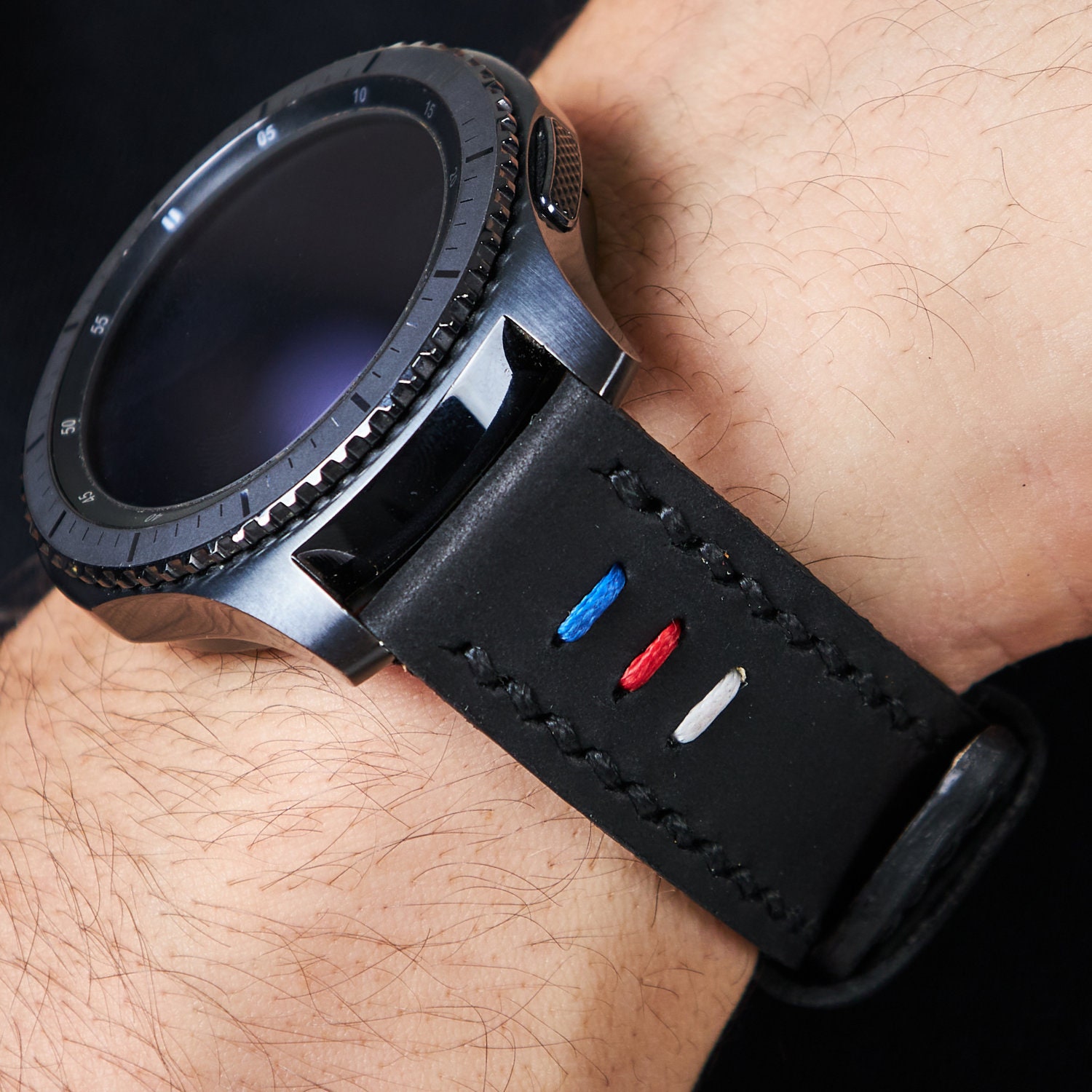 Cinturino orologio Garmin nero, Garmin Fenix 7, X, 6, 5, Pro, Epix, 2, Pro, Forerunner, Vivoactive, cinturino in pelle, vestibilità rapida, cinturino