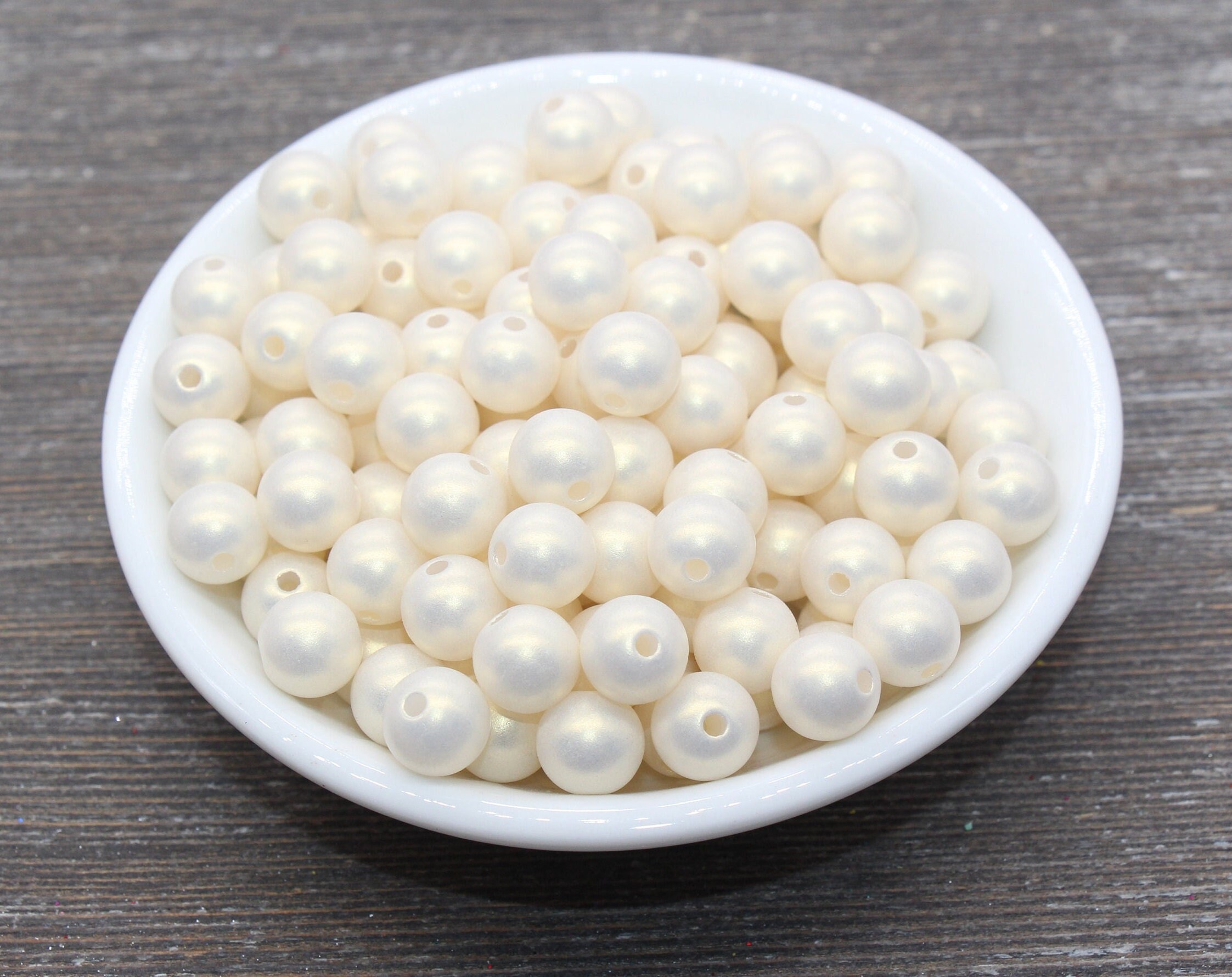 Perline Gumball color crema giallo da 10 mm, perline acriliche rotonde sciolte, perline Bubblegum, perline grosse, perline Gumball, perline di plastic