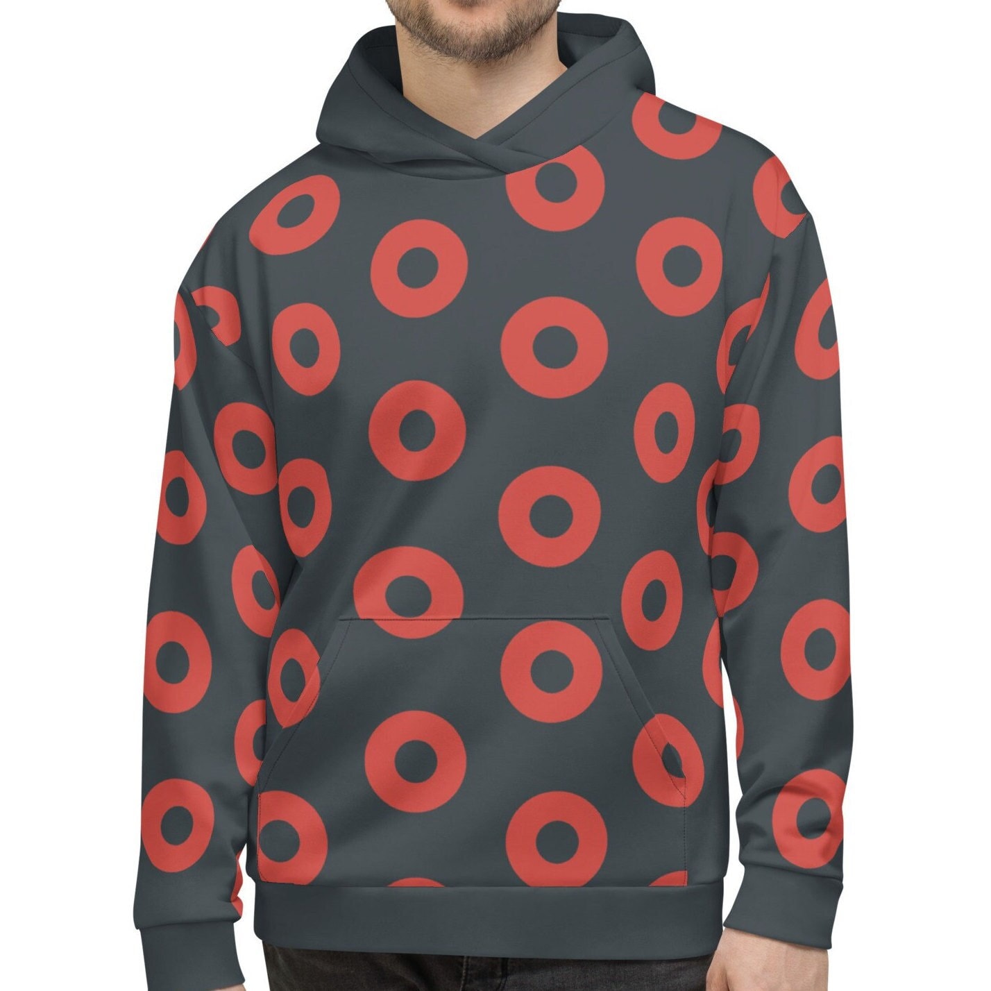 Felpa con cappuccio Phish Donut, Felpa con cappuccio Phish unisex, Felpa con cappuccio Fishman Donuts, Abbigliamento Festival, Abbigliamento Phish, Re