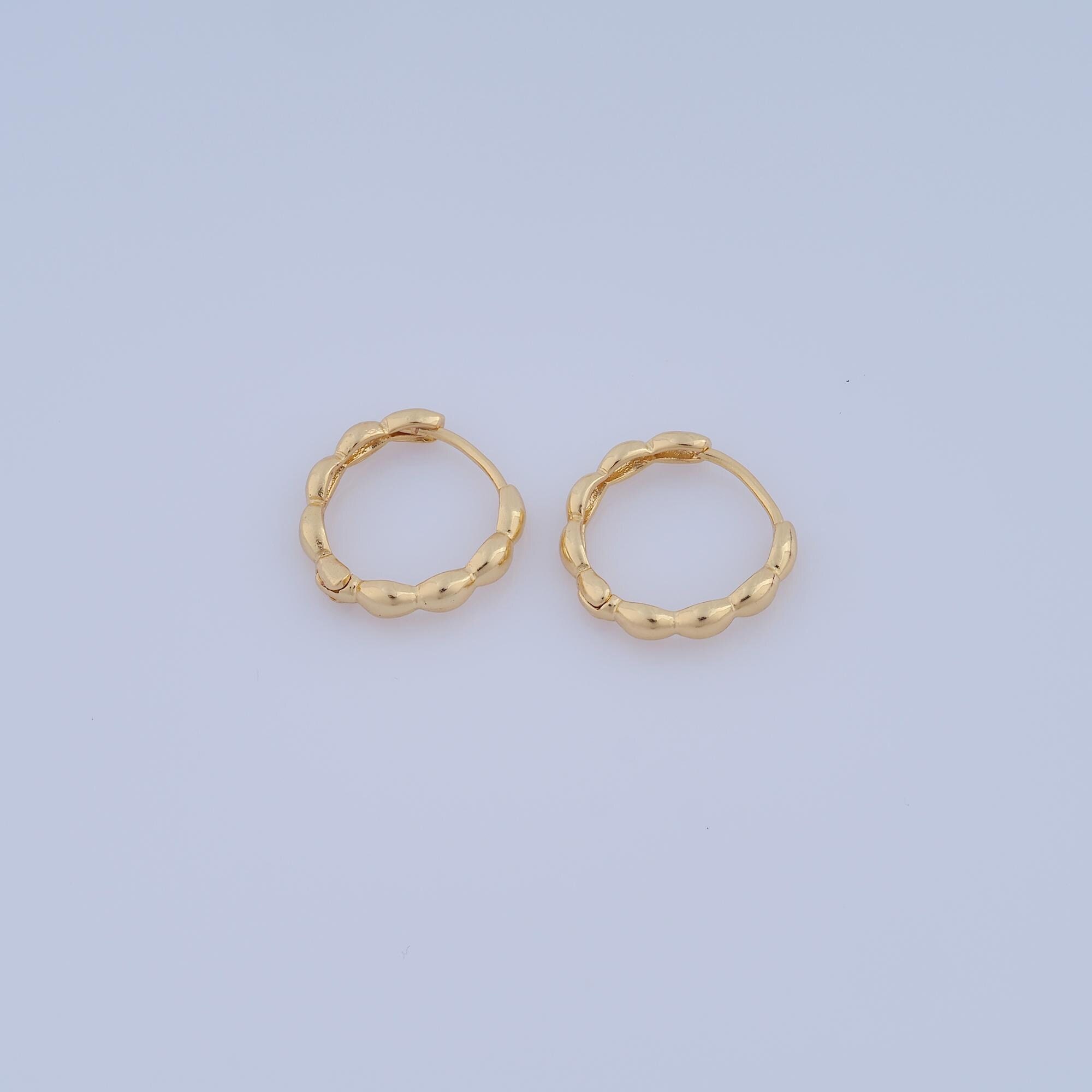 1 paio di orecchini a cerchio in oro, orecchini a cerchio Huggie riempiti in oro 18K, orecchini a cerchio, orecchini a cerchio Huggie ipoallergenici,