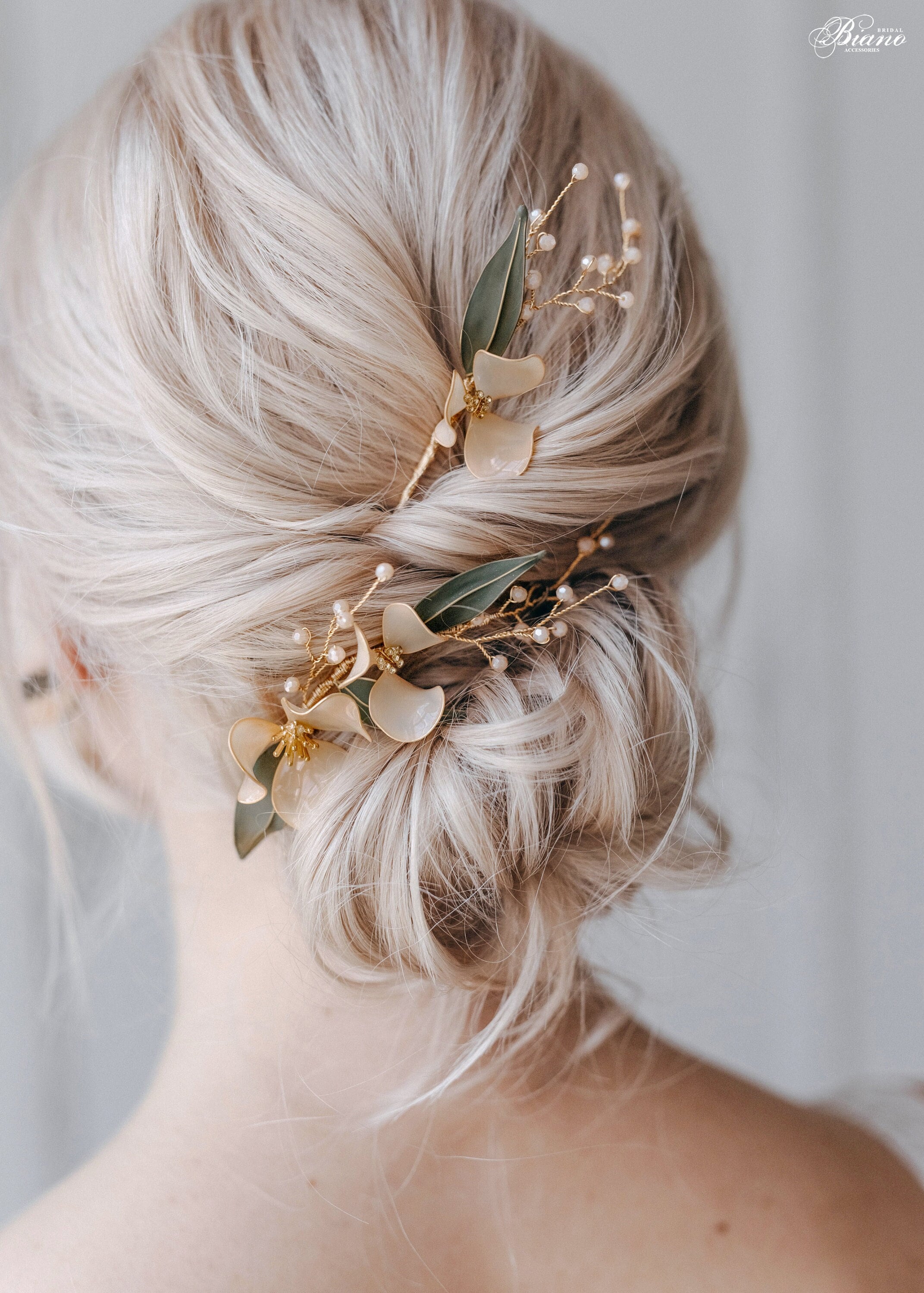Copricapo da sposa, Accessorio per capelli da sposa, Forcine per capelli con fiori, Vite per capelli dorata, Copricapo da sposa floreale, Fermaglio pe
