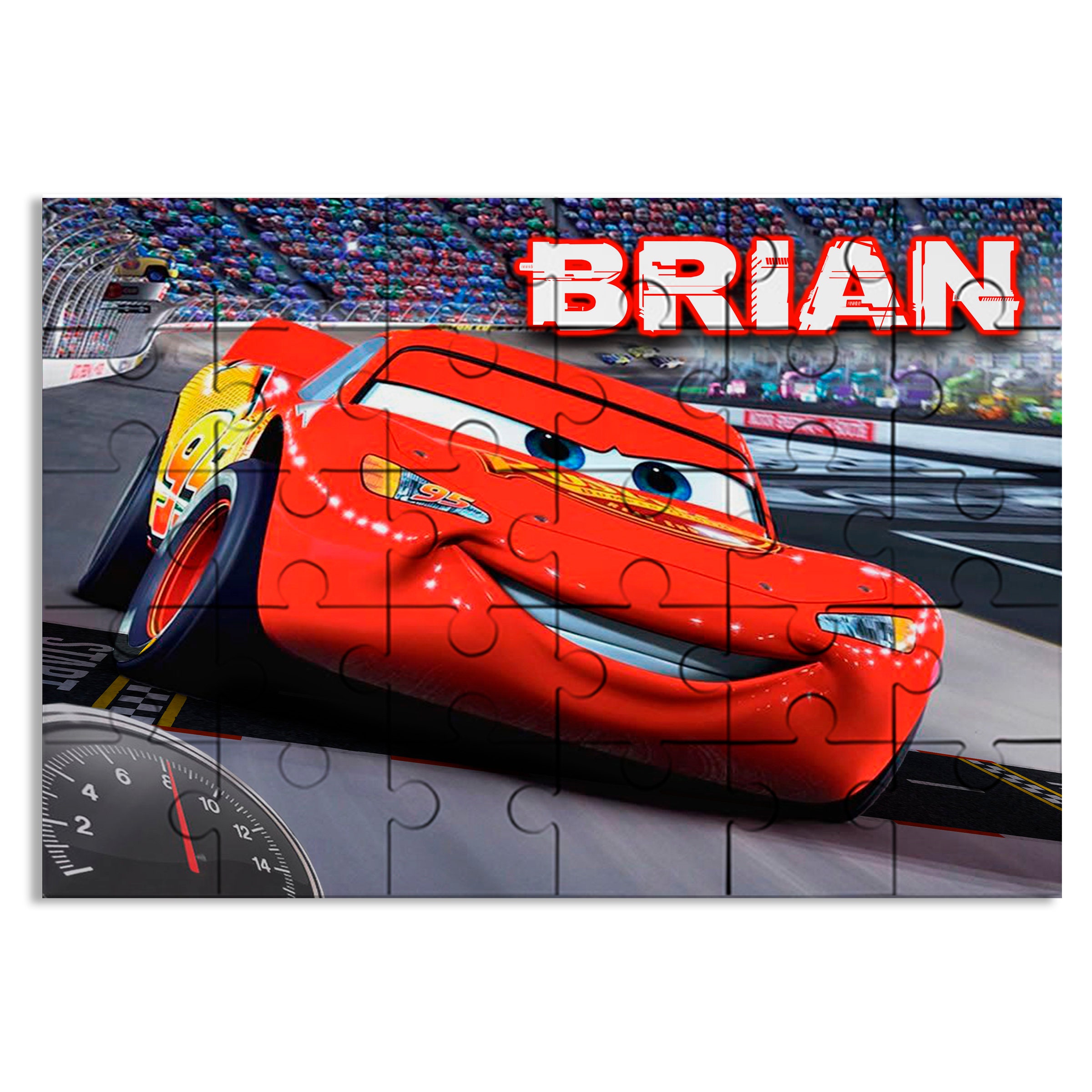 Macchinine, puzzle con nome, regalo per bambini, figlio, figlia, compleanno, 30 pezzi 7,5 x 9,5 pollici