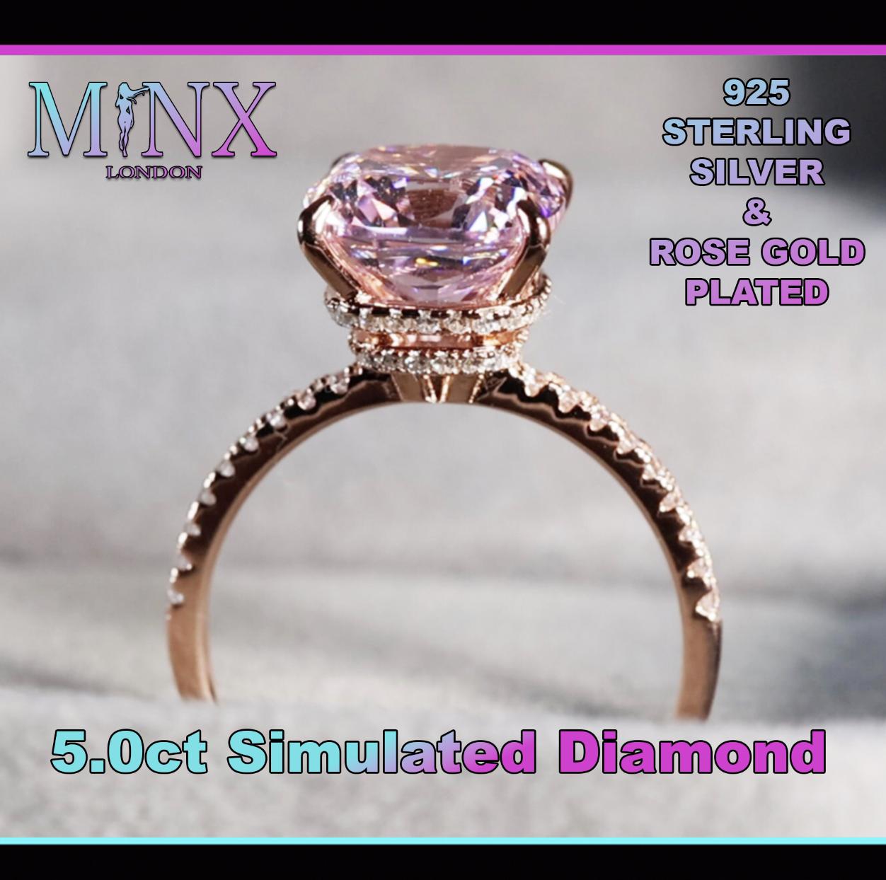 Anello con diamante rosa da 5,0 ct / Anello di fidanzamento in oro rosa / Anello di fidanzamento in oro rosa con diamante rosa / Anello con diamante r