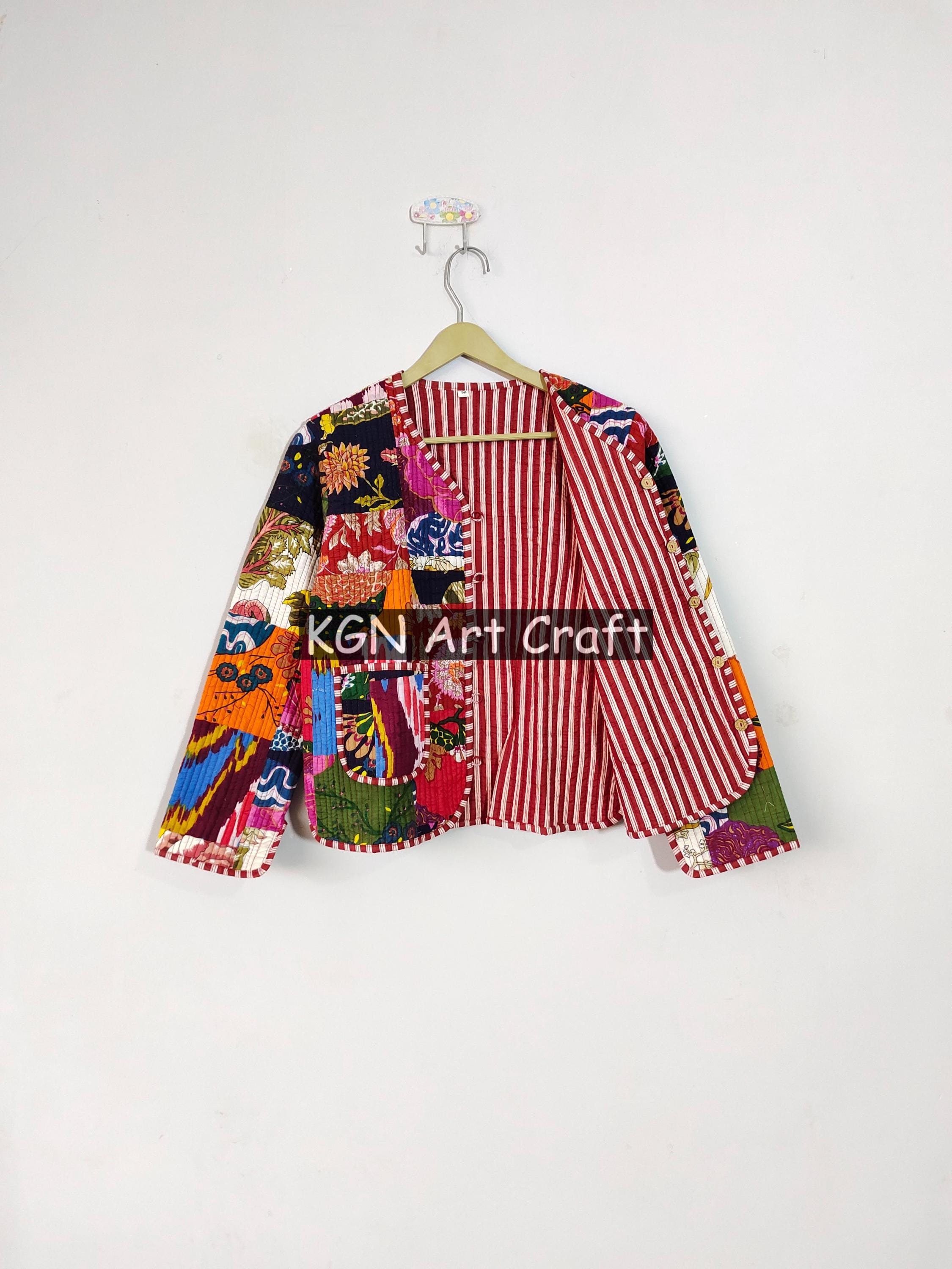 Giacca invernale Giacca in cotone Giacca trapuntata Giacca patchwork Giacca in lenzuolo di cotone Giacca da donna in cotone Giacca reversibile Giacca