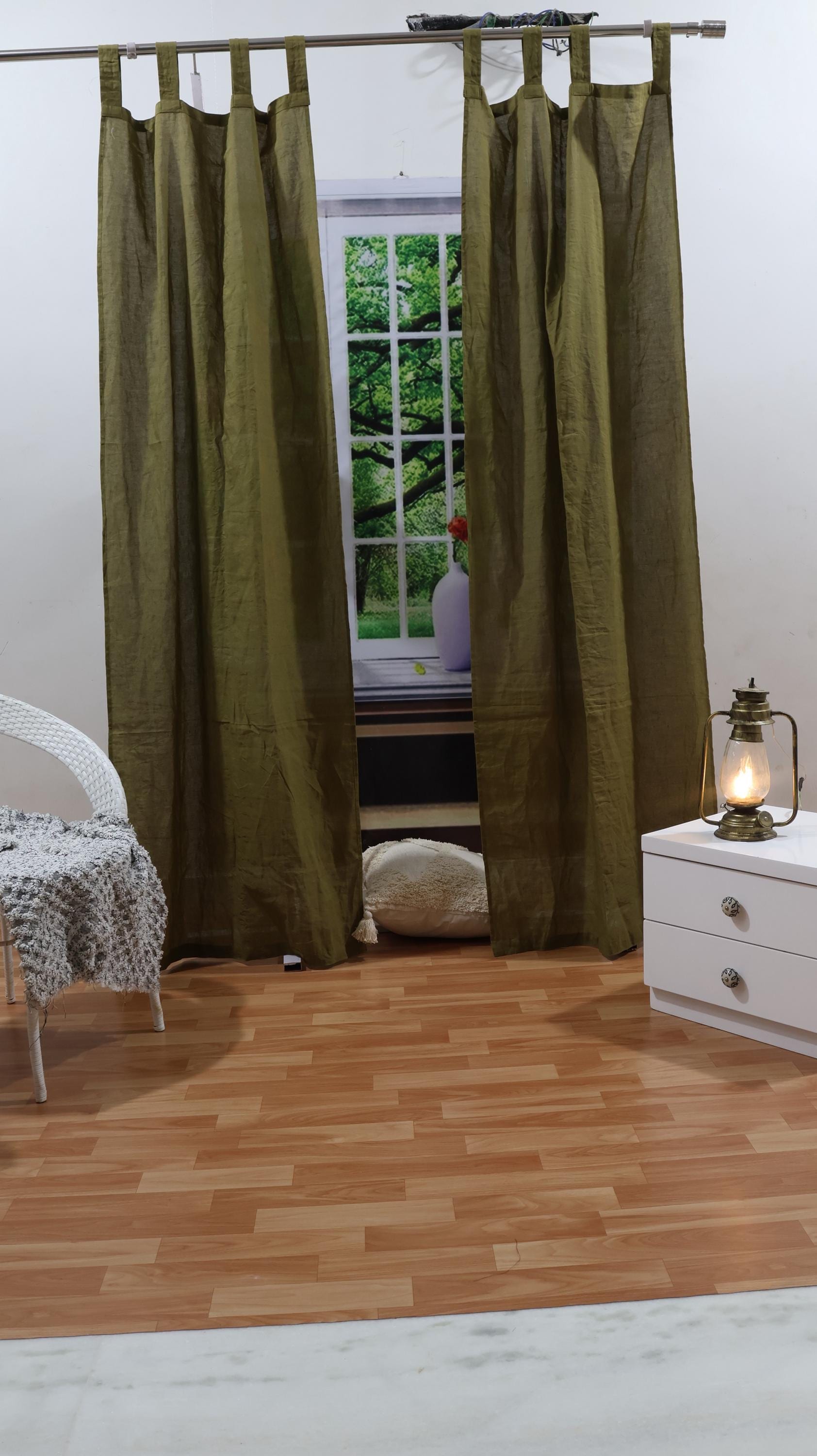 Pannelli per tende oscuranti in lino - Tende in lino extra larghe personalizzate, tende per camera da letto, pannelli per tende per camera da letto, t