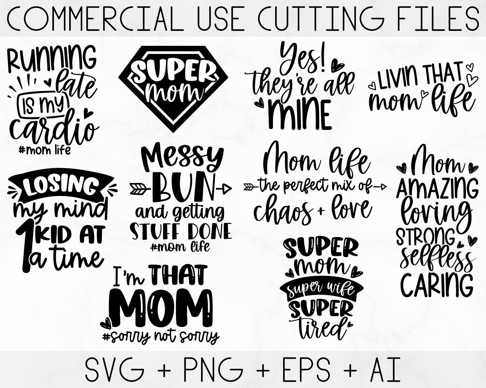 Pacchetto mamma in formato SVG, Festa della mamma in formato SVG, Mamma in formato SVG, Vita di mamma in formato SVG, Ragazza mamma in formato SVG, Ma