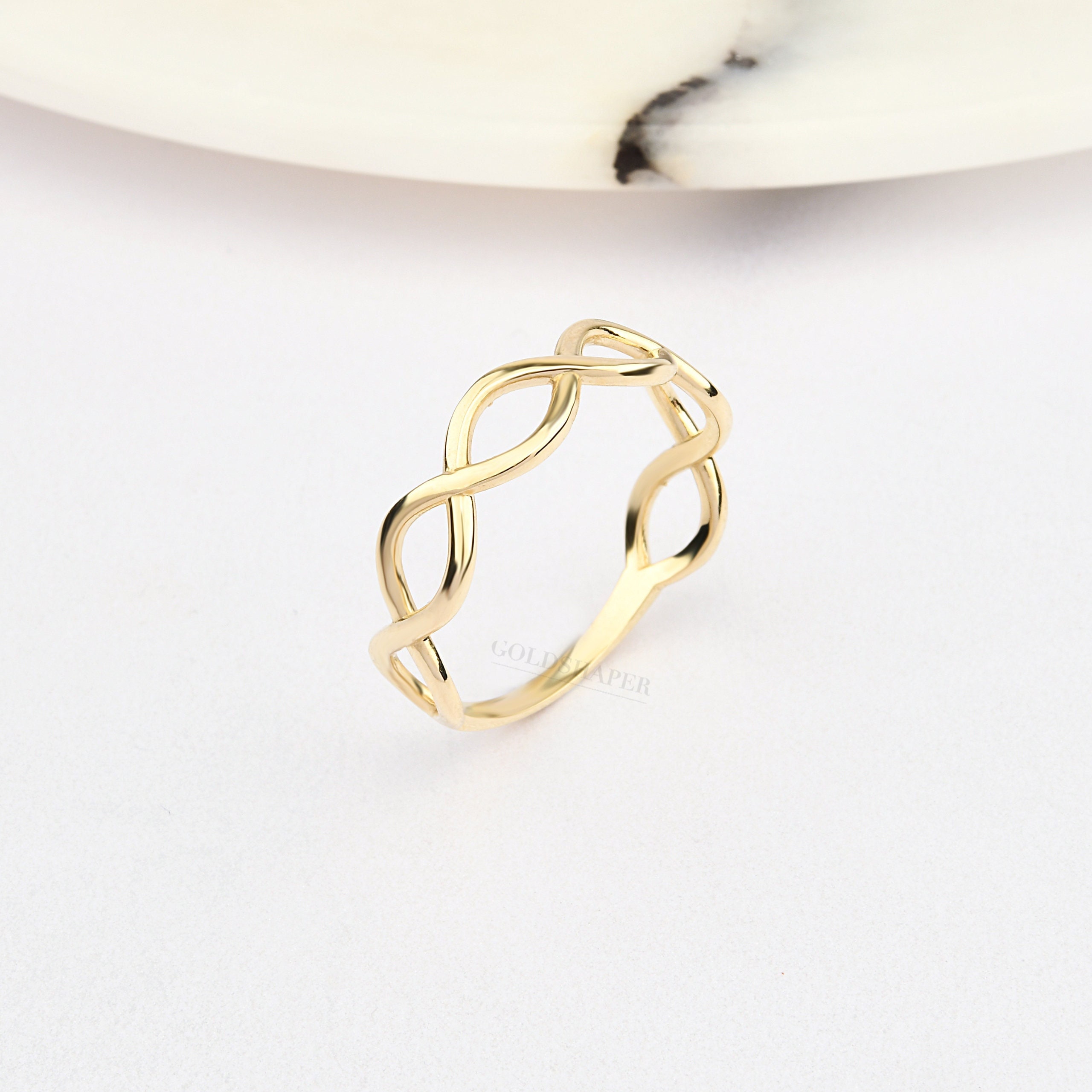 Anello infinito in oro 14 carati, anello infinito, anello a forma di infinito, anello in oro infinito, anello in oro, anello con ciondolo infinito, an