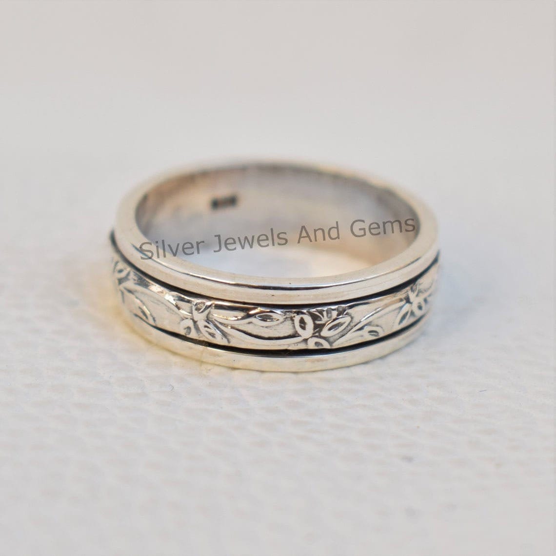 Anello Spinner, Anello da meditazione, Anello Spinner a forma di fiore, Anello fatto a mano, Anello in argento sterling 925, Anello contro l'ansia, An