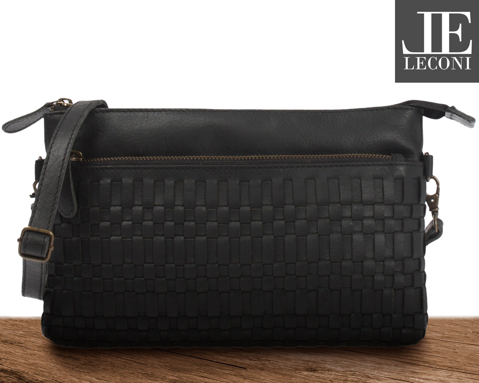 LECONI borsa a tracolla piccola borsa a tracolla borsa da donna pochette in pelle nera LE3081