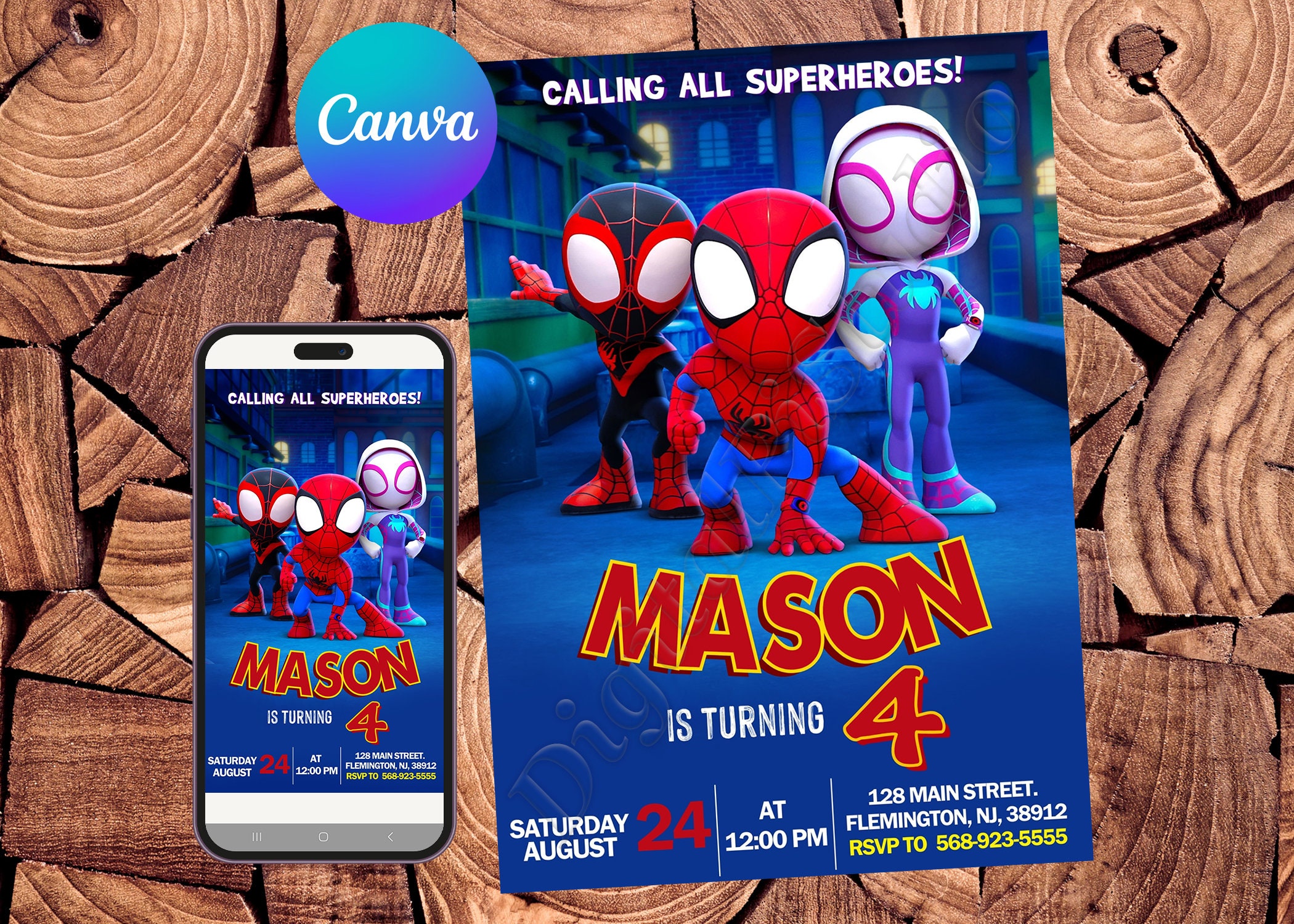 Invito Spidey e i suoi fantastici amici Invito di compleanno Spidey Inviti Spidey Invito modificabile per la festa di Spidey