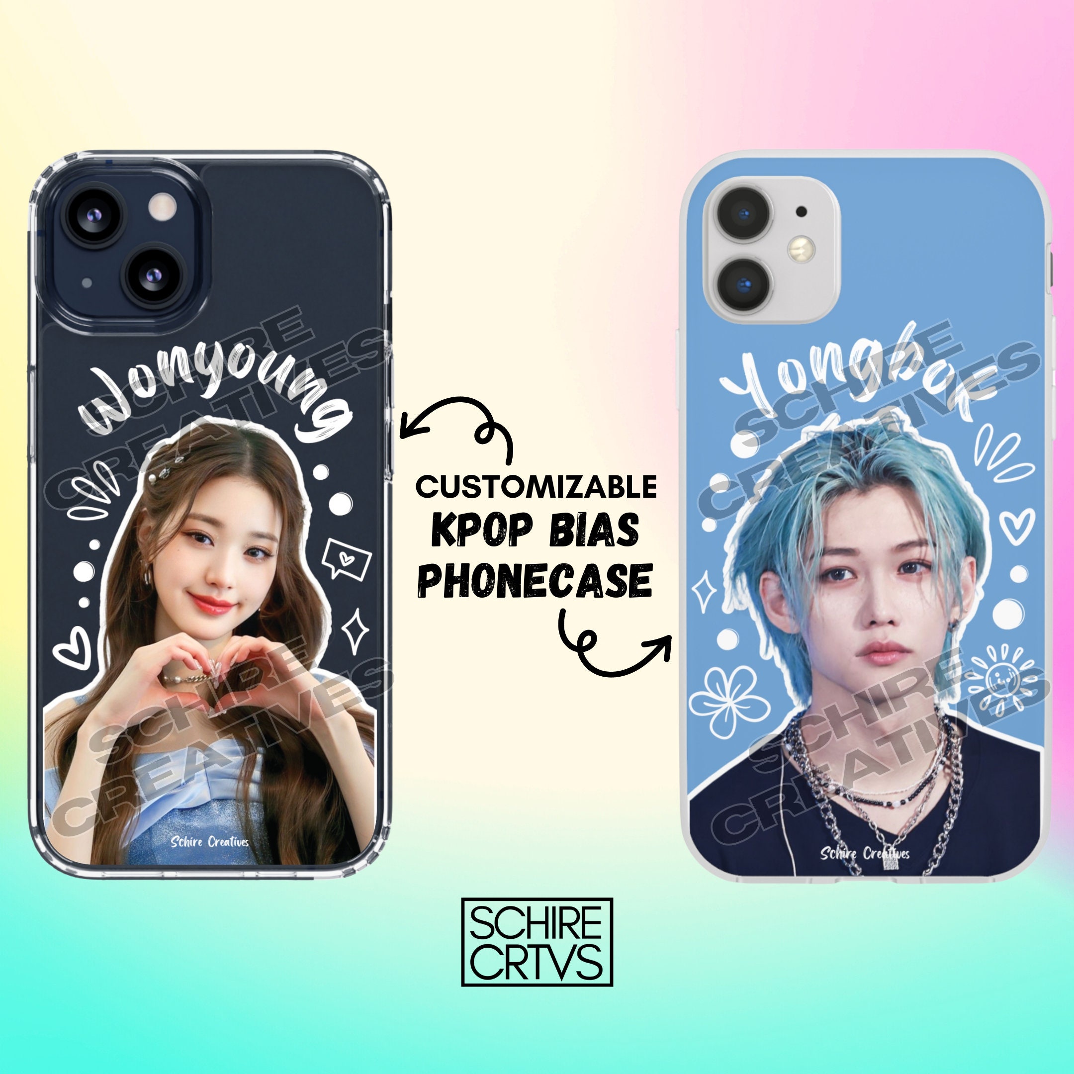Custodia per telefono Kpop Bias PERSONALIZZABILE, custodia per telefono estetica Kpop, custodie per telefono personalizzate, custodia per telefono per