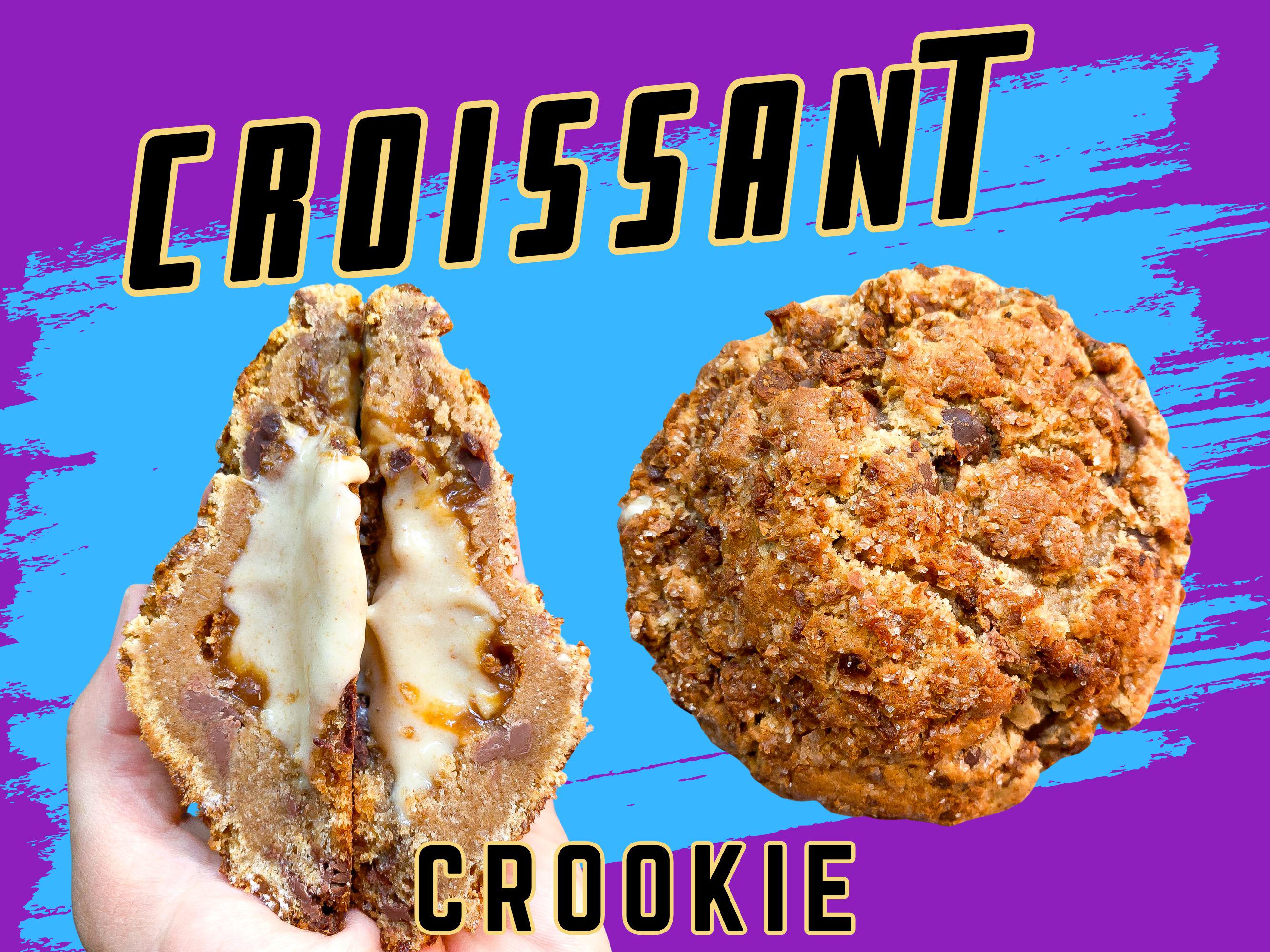 Ricetta Crookie, Ricetta Croissant, Ricetta Biscotti Gourmet, Biscotti Fatti in Casa, Ricetta Panetteria, Biscotto Ripieno, Ricetta Biscotti Spessi