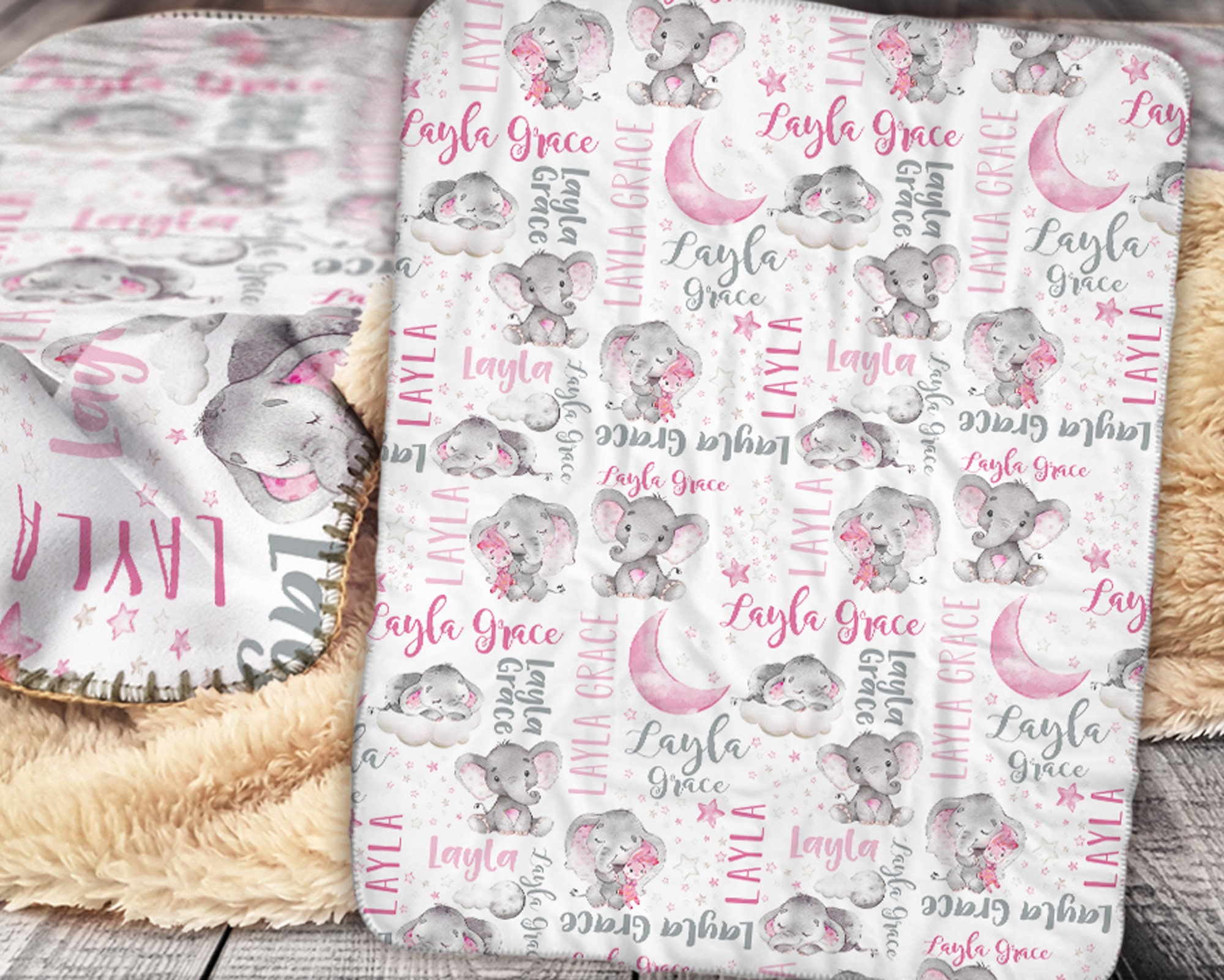 Coperta elefante personalizzata - Coperta elefante per neonati - Coperta per neonati personalizzata - Coperta per neonati personalizzata - Coperta con