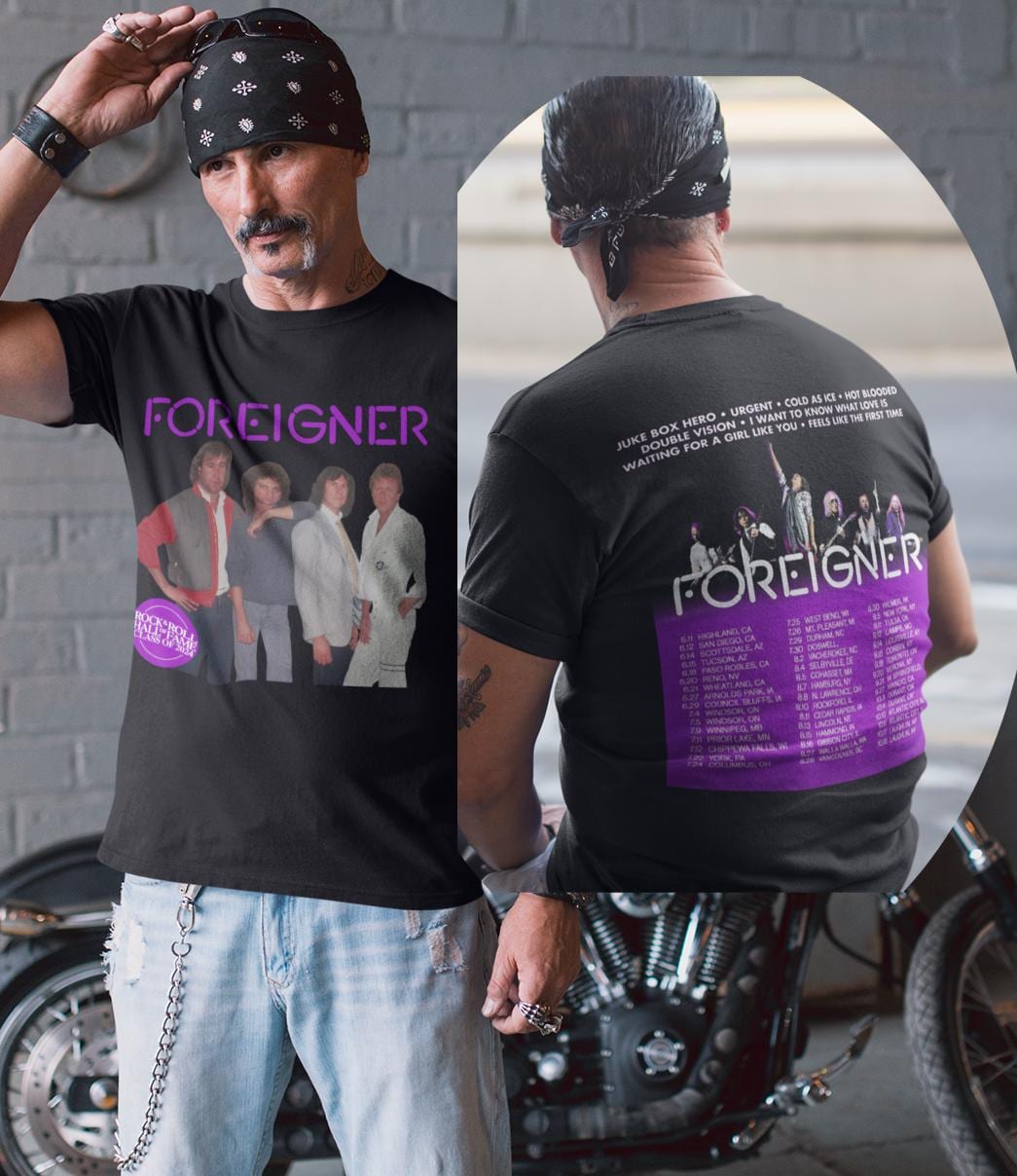 Maglietta unisex Foreigner band T-Shirt, Felpa Foreigner band T-Shirt, Foreigner band T-Shirt 2025, tour negli USA