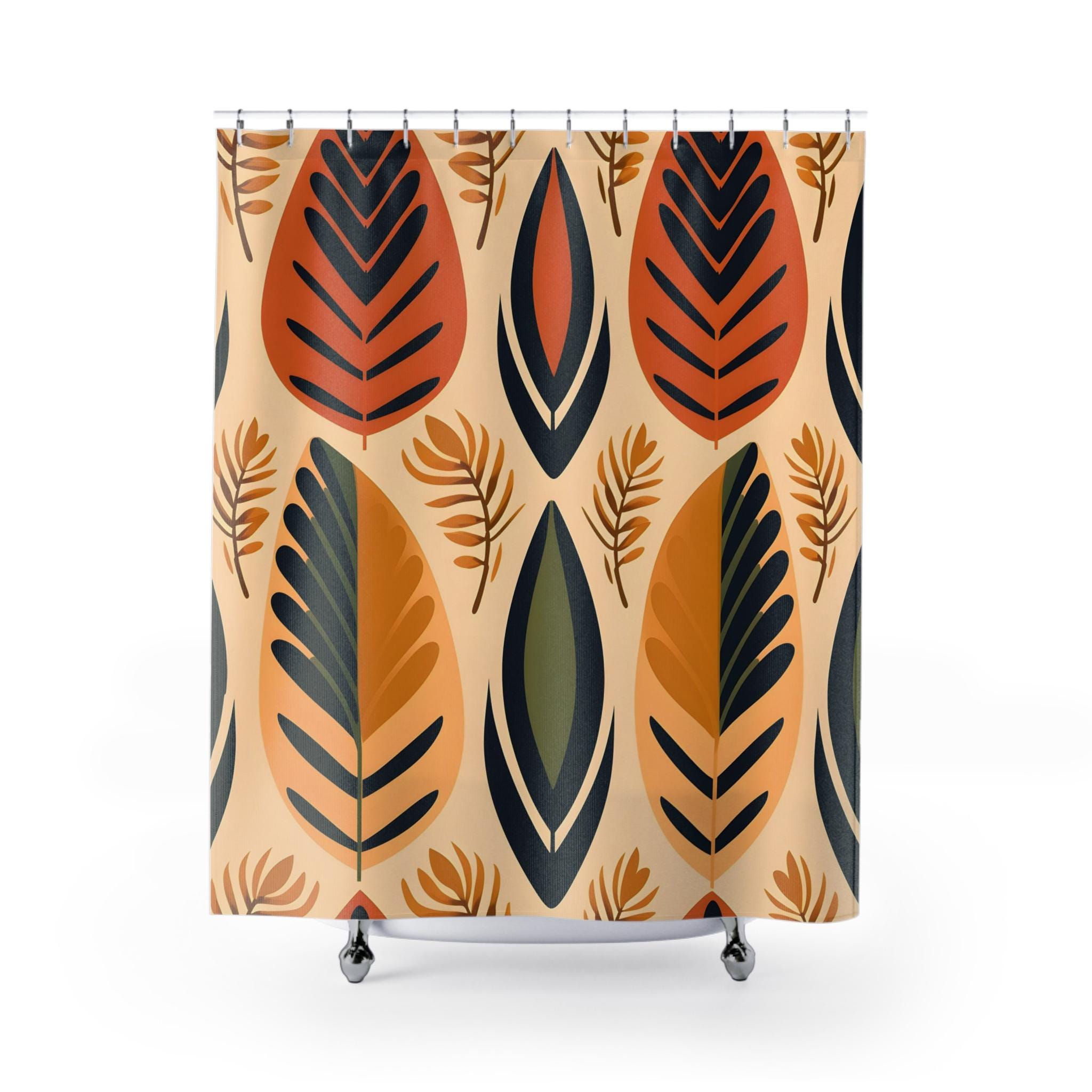 Tenda da doccia boho, arredamento da bagno boho, tenda da doccia colorata, arredamento estetico, arredamento per dormitori, tappetino da bagno abbinat