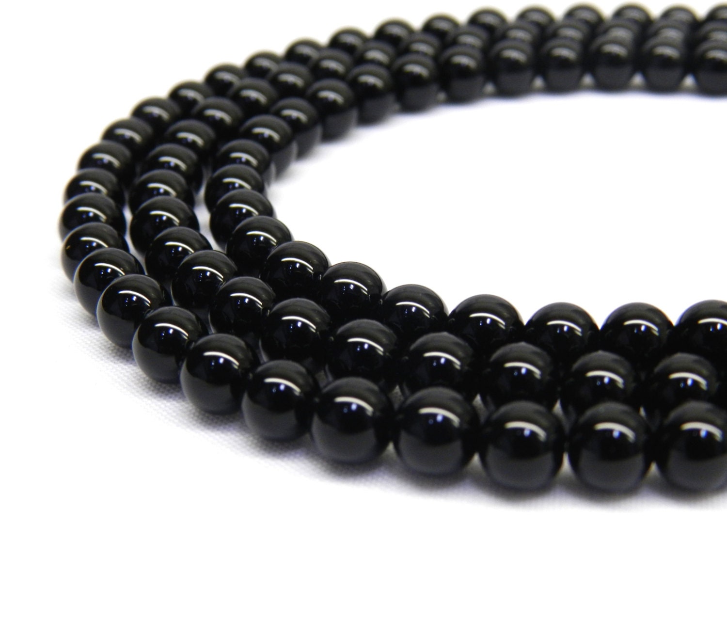 Onice nero, perline da 8 mm, perline di onice nero, perline di pietre preziose da 8 mm, perline da 6 mm, perline nere, perline nere da 8 mm, perline r