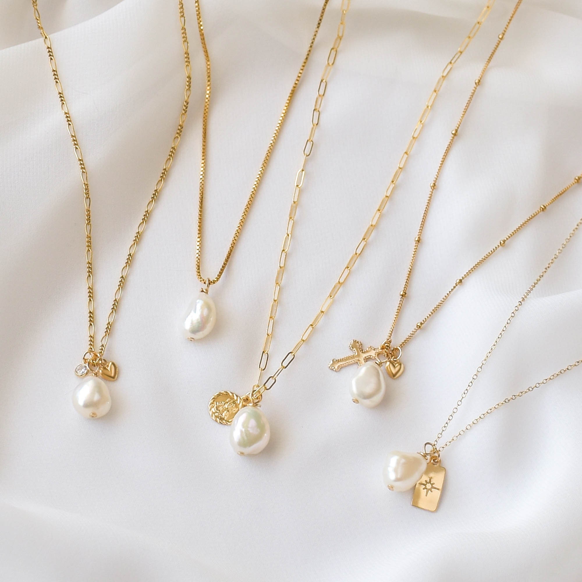 Crea la tua collana di perle - Collana di perle, collana di perle barocche, collana di perle singole, collana di perle dorate, ciondolo di perle /GFN0