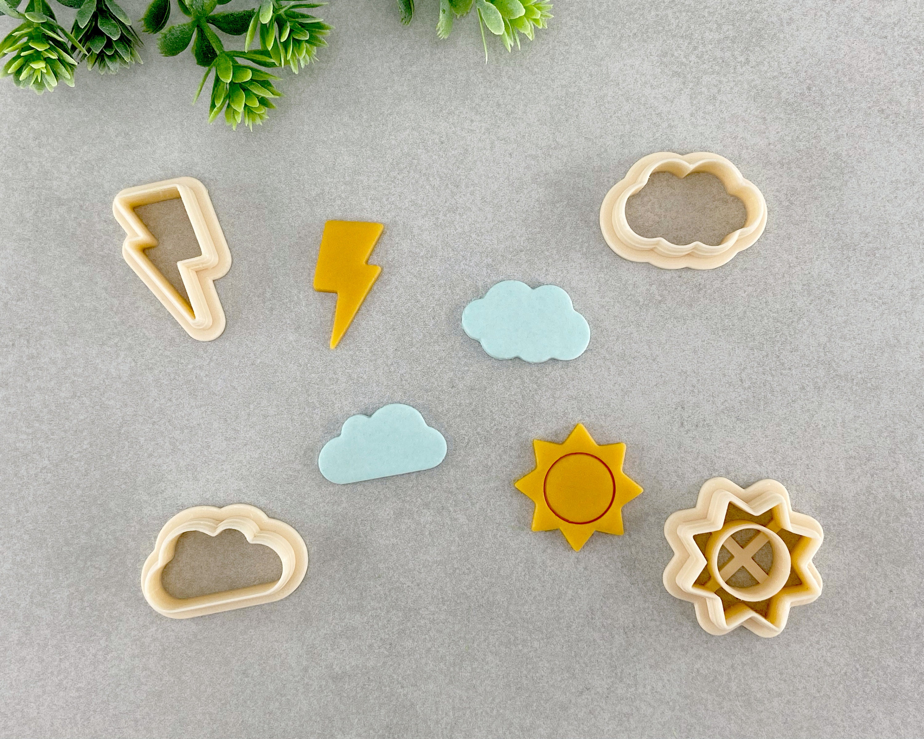 Set di stampini per argilla celeste, stampini per argilla polimerica meteorologica, stampini per biscotti e fondente, set di stampini a tema cielo per