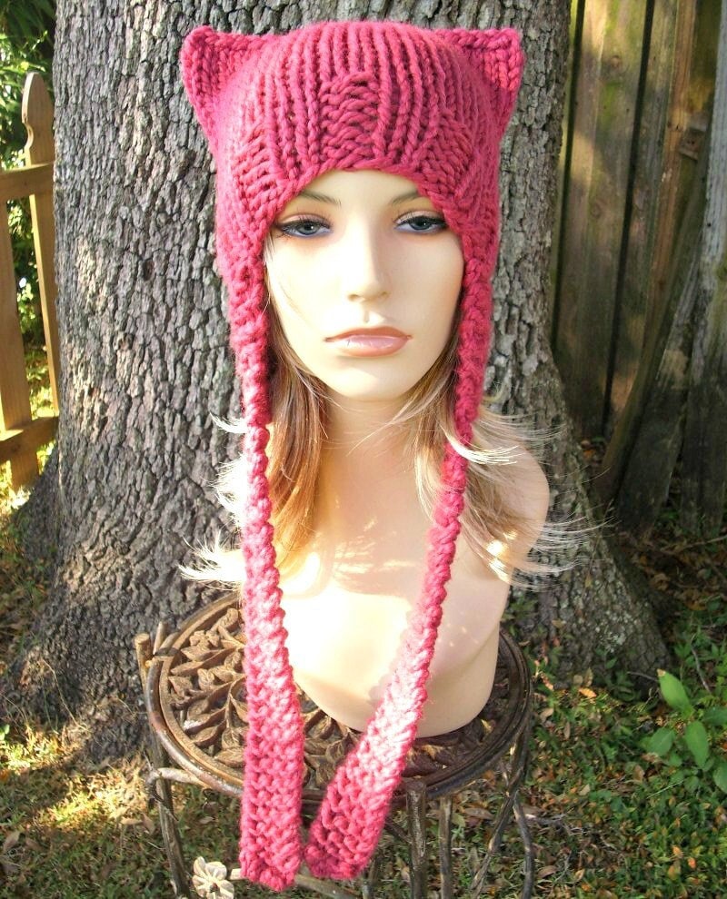 Cappello rosa Pussyhat, Cappello rosa Pussy, Cappello rosa Cat, Cappello da donna, Cappello rosa Cat con paraorecchie, Cappello rosa Ear, Cappello ros